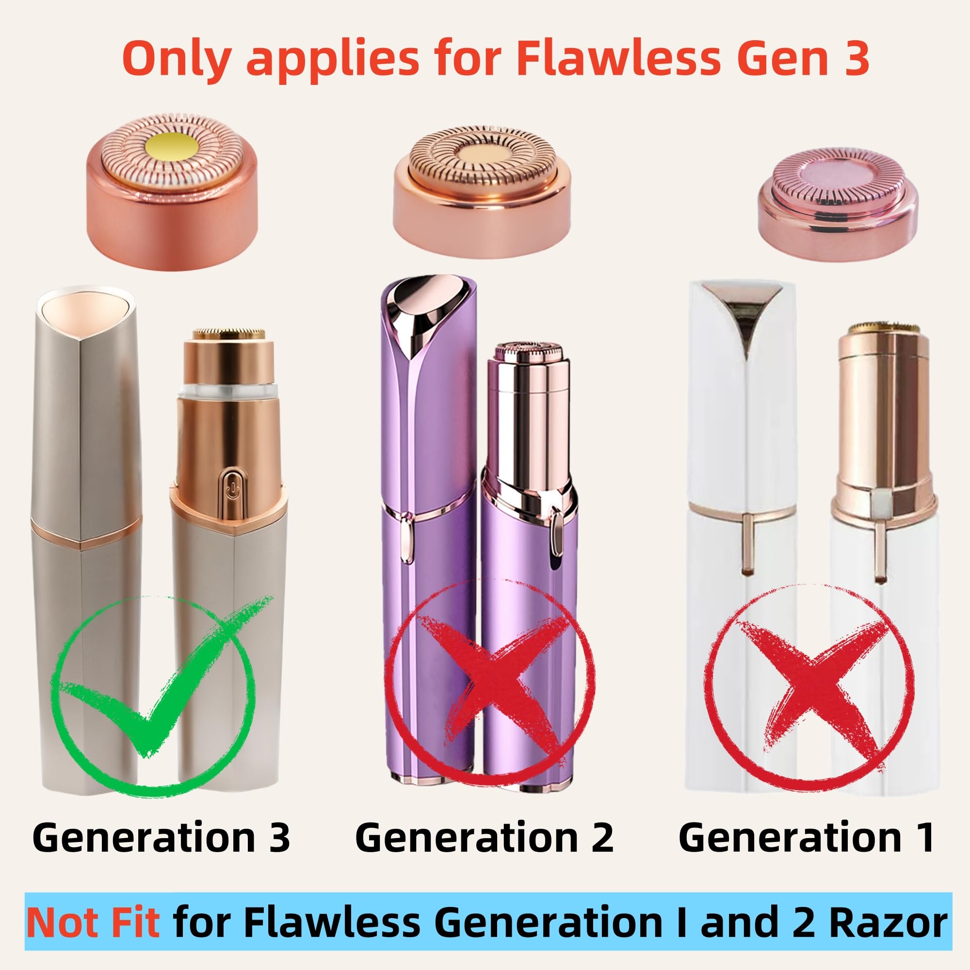 For Flawless Replacement Heads Gen 3   Finishing Touch Flawless Facial Hair Remover Replacement Blades For Women, Shaver & Razor