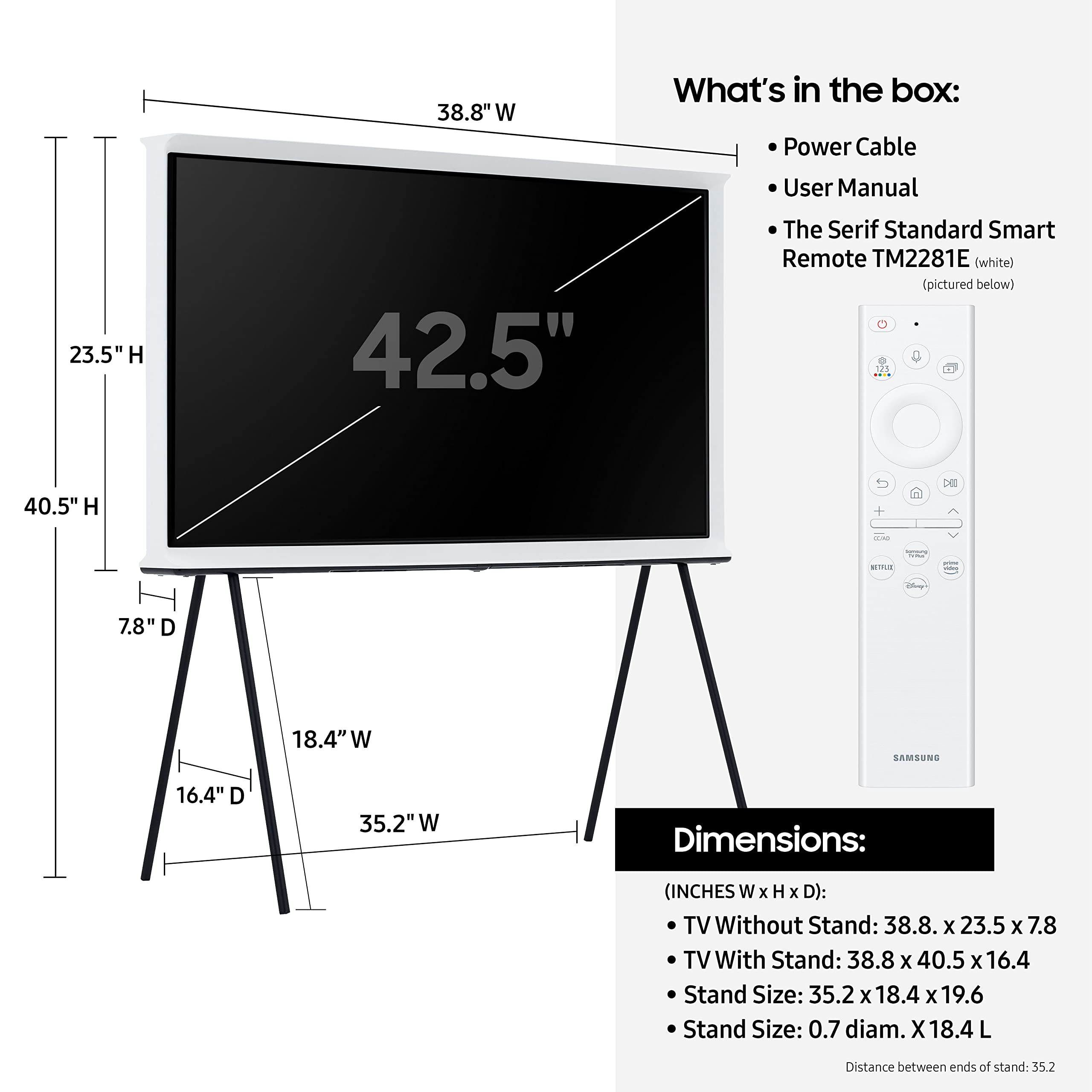43'' Qled 2160P 60Hz 4K|43'' Qled 2160P 120Hz 4K, The Serif Smart Tv, 4 Hmdi Ports, Color Volume 100% (Quantum Dot), Quantum 4K