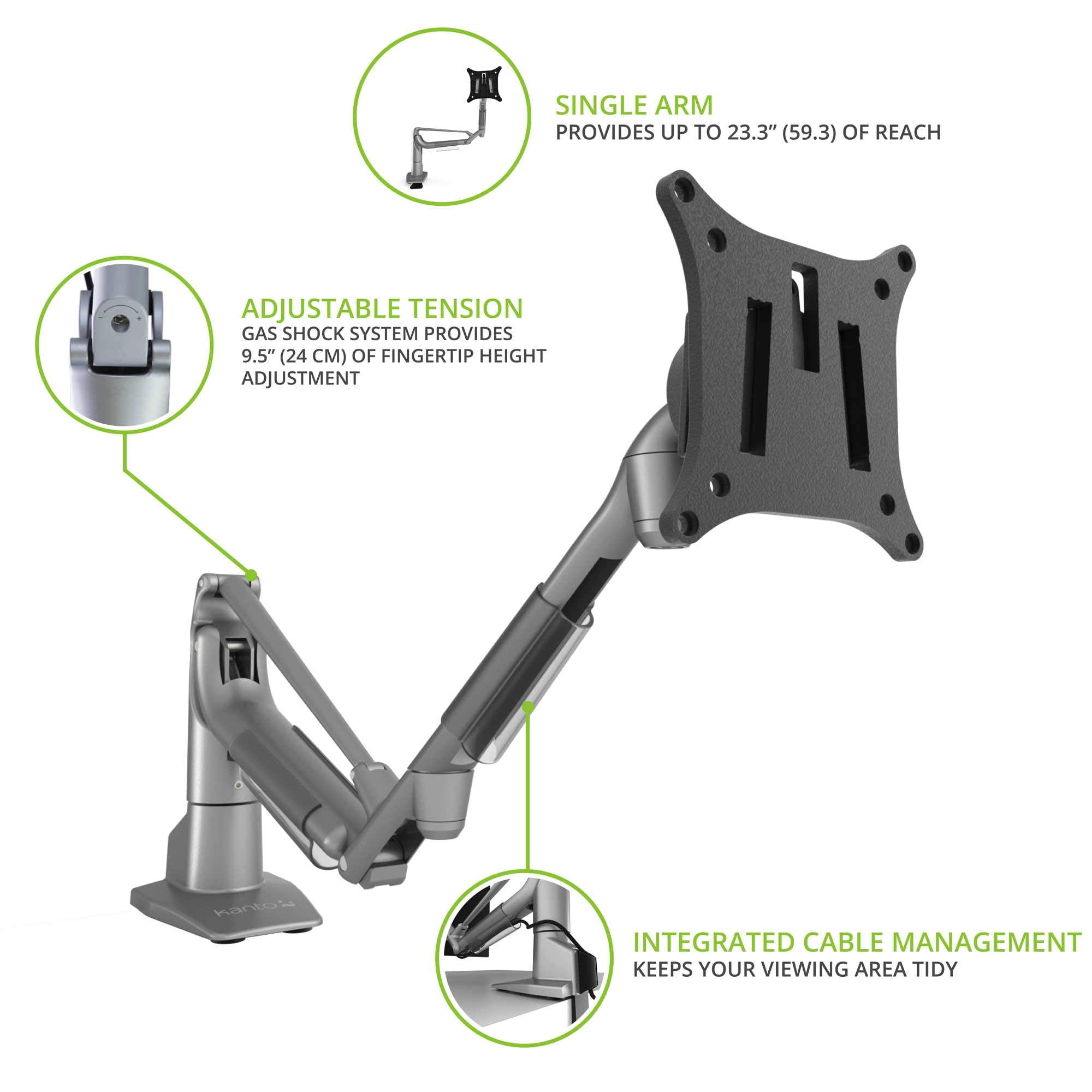 Kanto Dms1000S Desktop Mount For 17 Inch To 32 Inch Displays | Silver