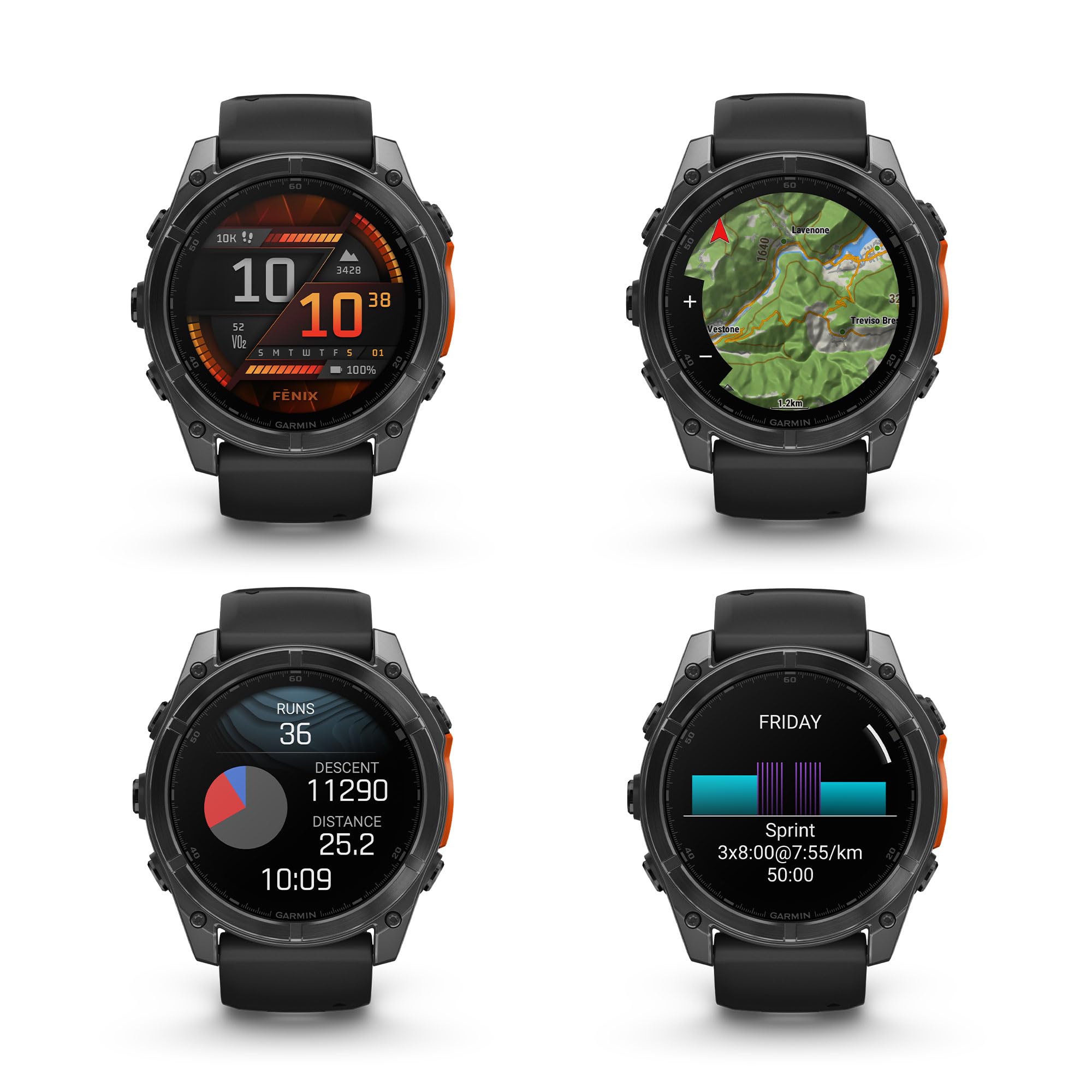 Garmin Fenix 8 51Mm Amoled Premium Multisport Gps Smartwatch Slate Gray With Black Silicone Band, Built-In Led Flashlight, Fitne