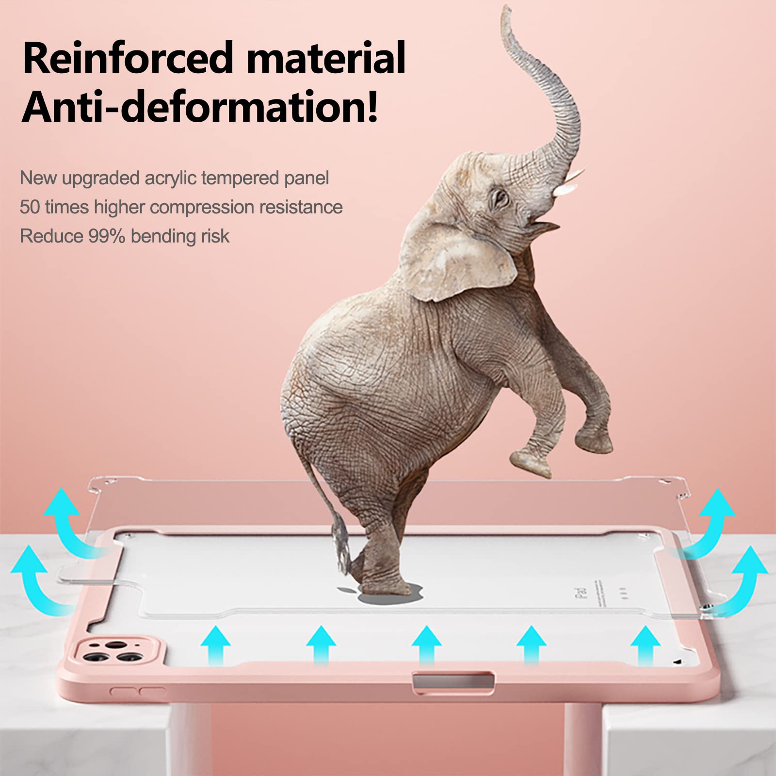 Abeifan Detachable Case For Ipad Air 6Th Gen 11 Inch 2024 / Air 5Th/4Th Gen, Ipad Pro 11 Inch With Pencil Holder   Clear Acrylic