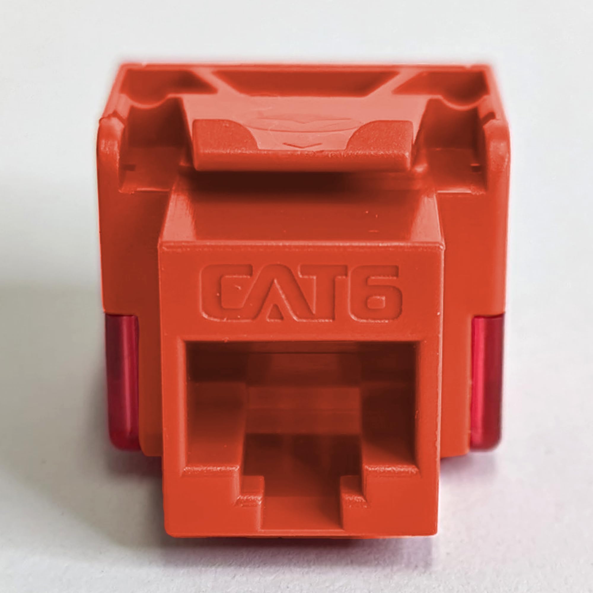 ICC CAT6 Keystone Jack with Inline IDC No Pair Split Wiring (Easier Termination) UL Listed PoE++ TAA Compliant for Wall Plate or Patch Panel, Works with JackEasy Termination Tool, Orange, 25 Pack