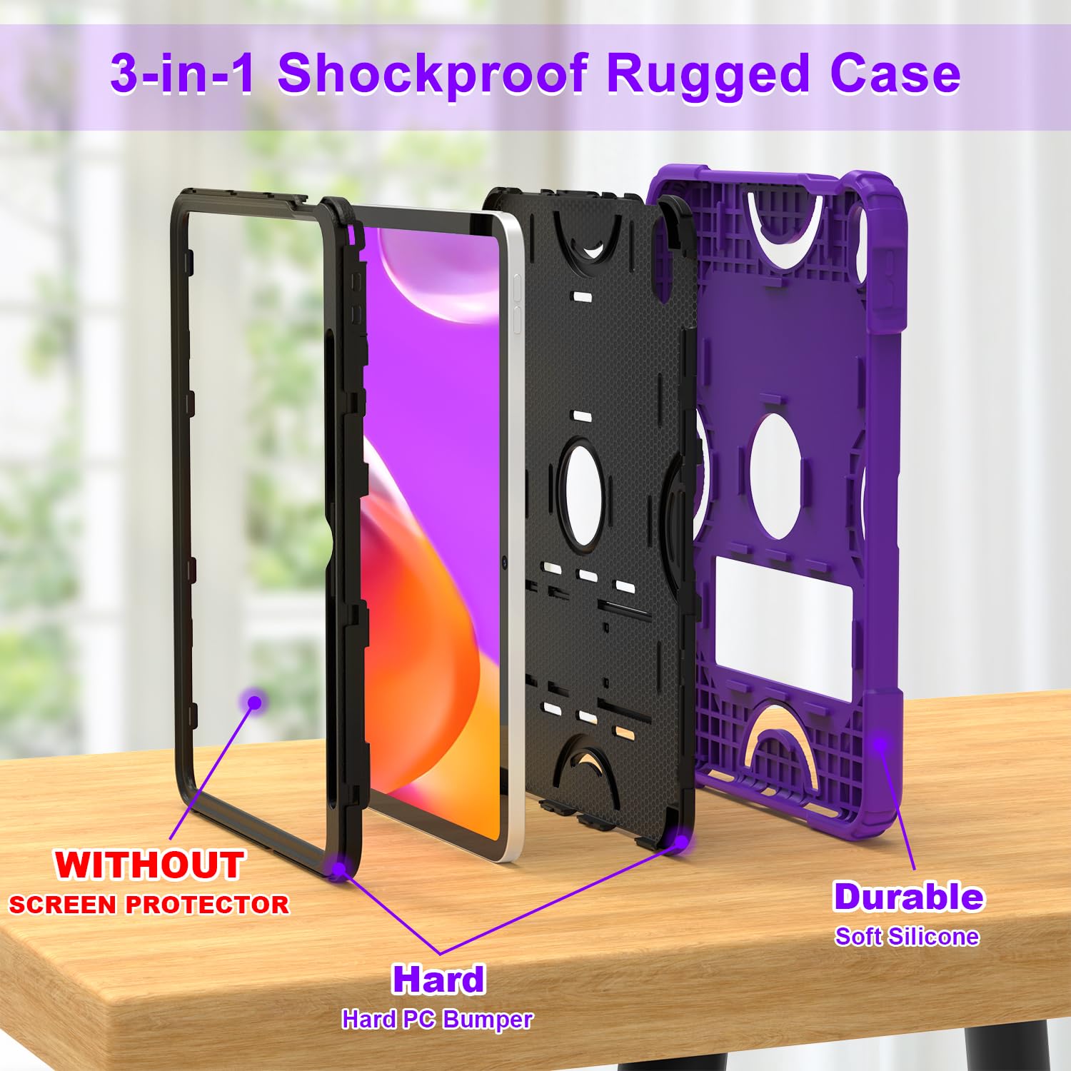 Grifobes For Ipad 10Th Generation Case 10.9 Inch 2022, Ipad 10Th Case With Pencil Holder Heavy Duty Shockproof Rugged Protective