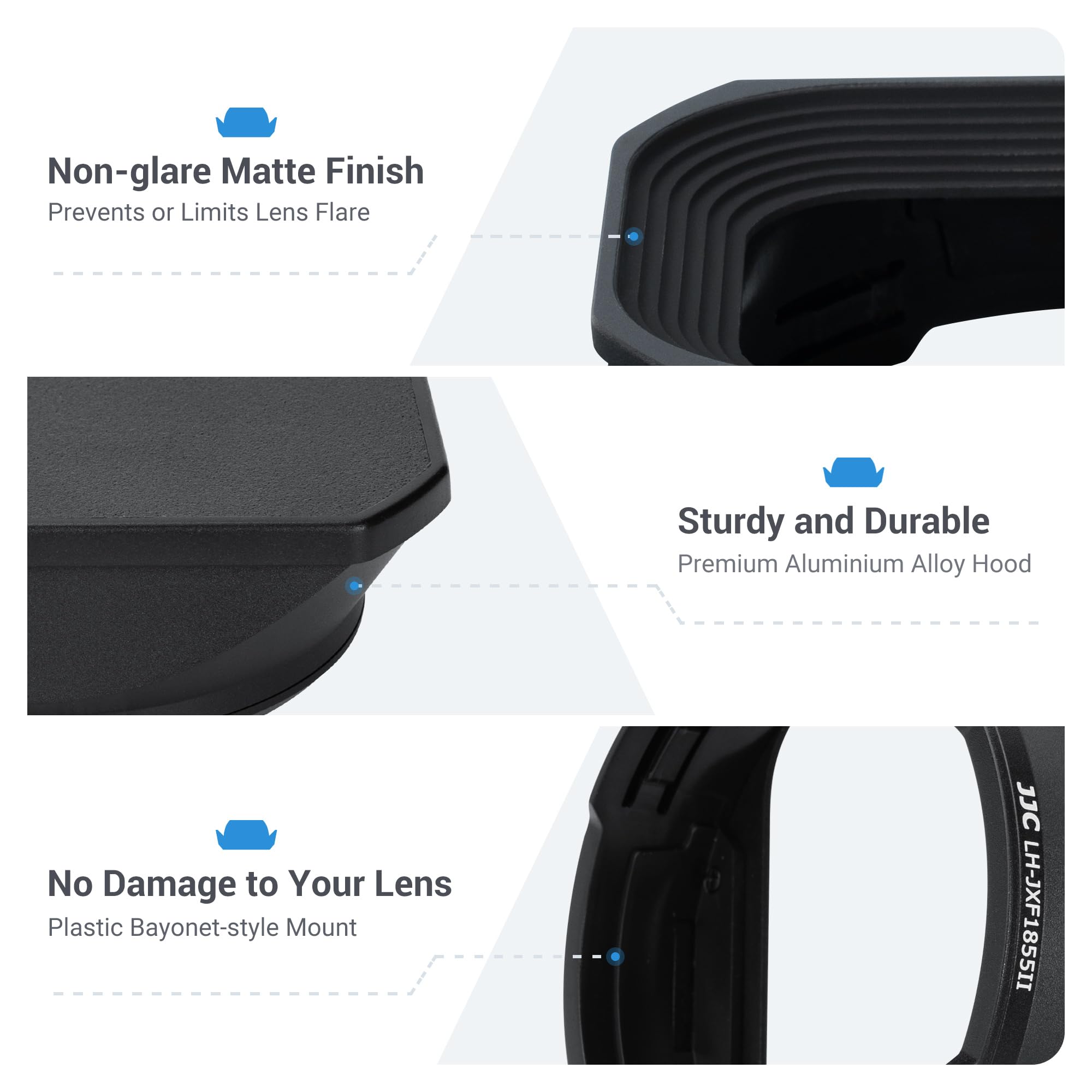Metal Square Lens Hood With A Hood Cap For Fujifilm Fujinon Xf 14Mm F2.8 R & Fujinon Xf 18 55Mm F2.8 4 R Lm Ois On Fuji X T5 Xt5