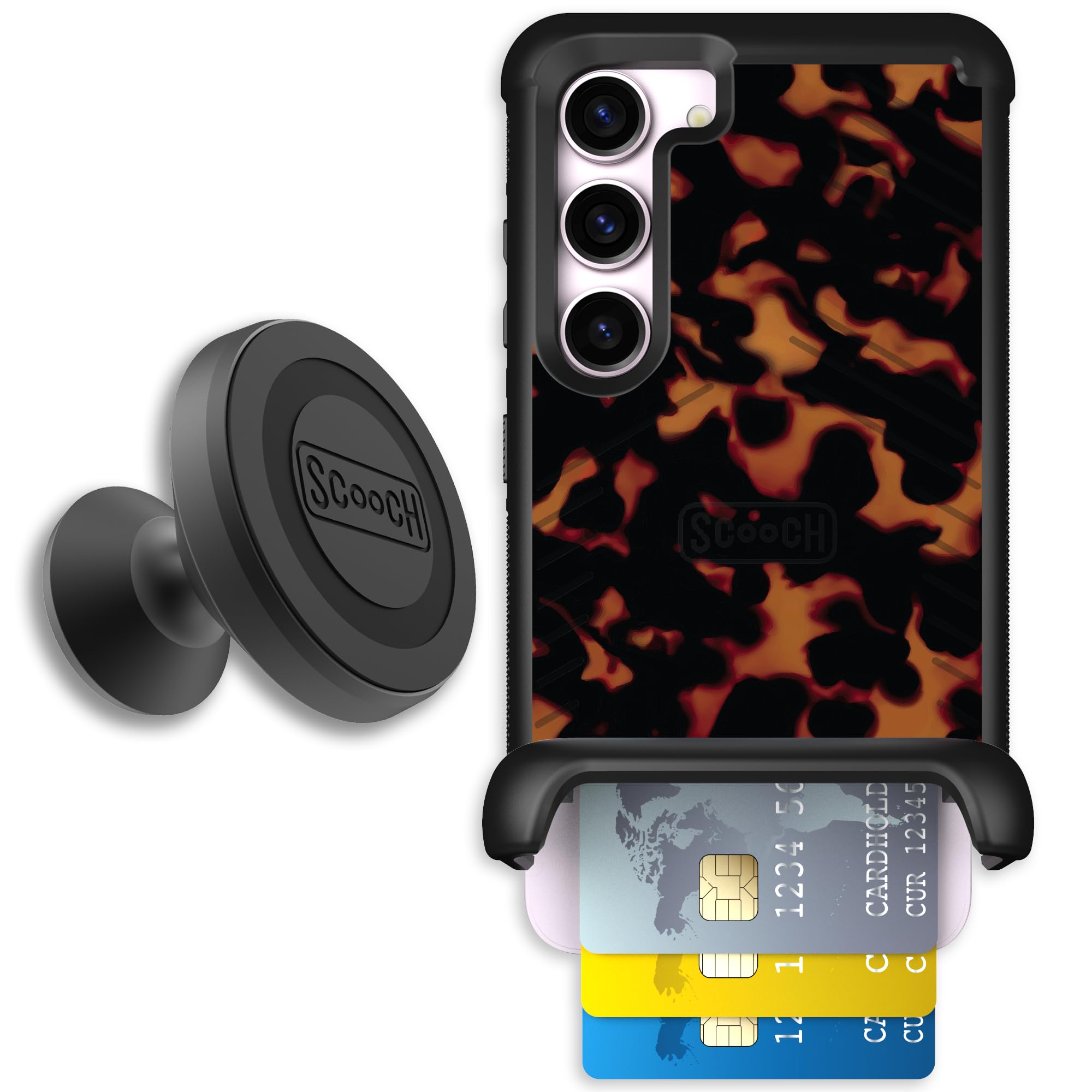 Scooch for Samsung Galaxy S23 Case with Card Holder, Wingmate Wallet Case with Hidden Card Slot and RFID Protection, Starter Bun
