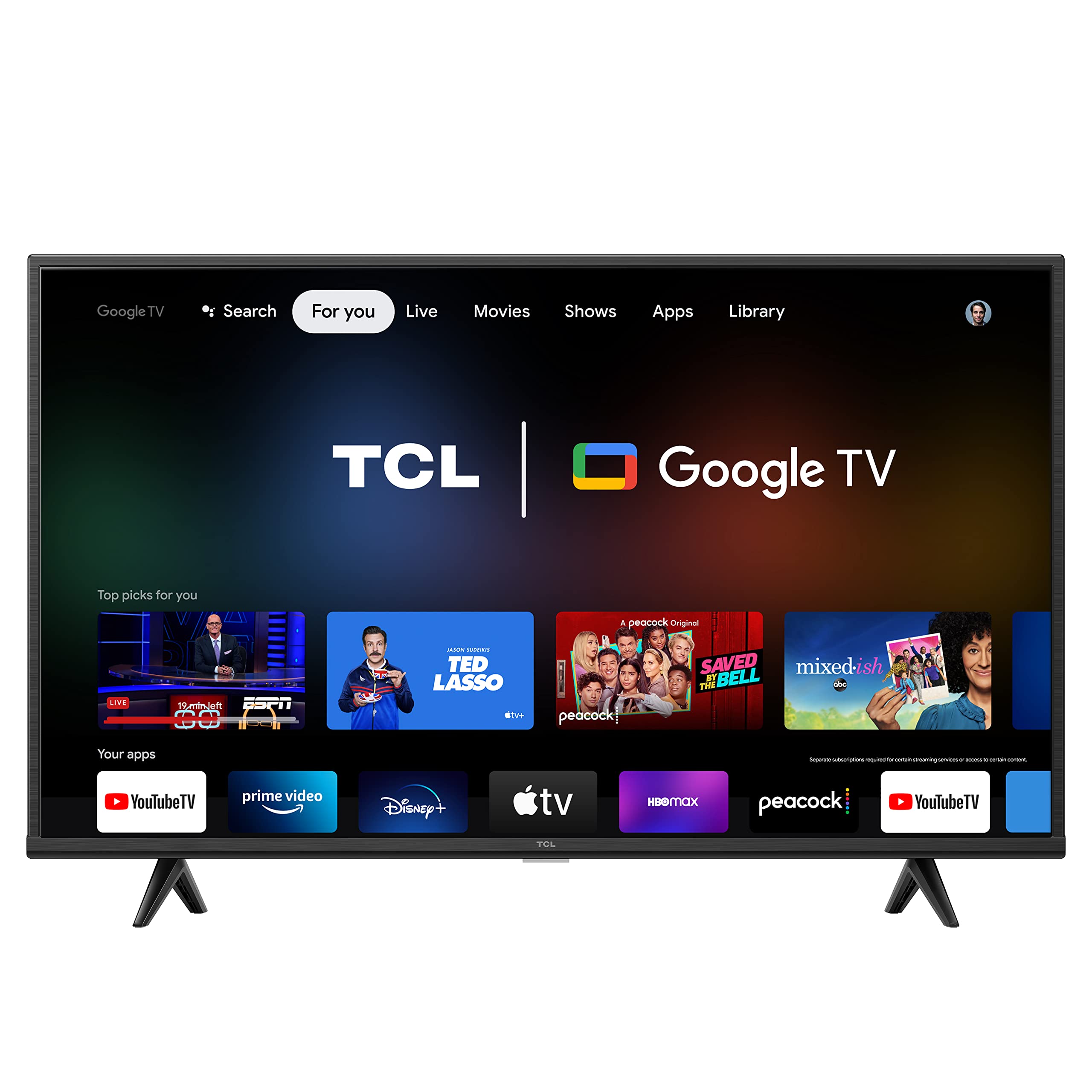 Tcl 43'' Class 4 Series 4K Uhd Hdr Smart Google Tv   43S446, 2022 Model