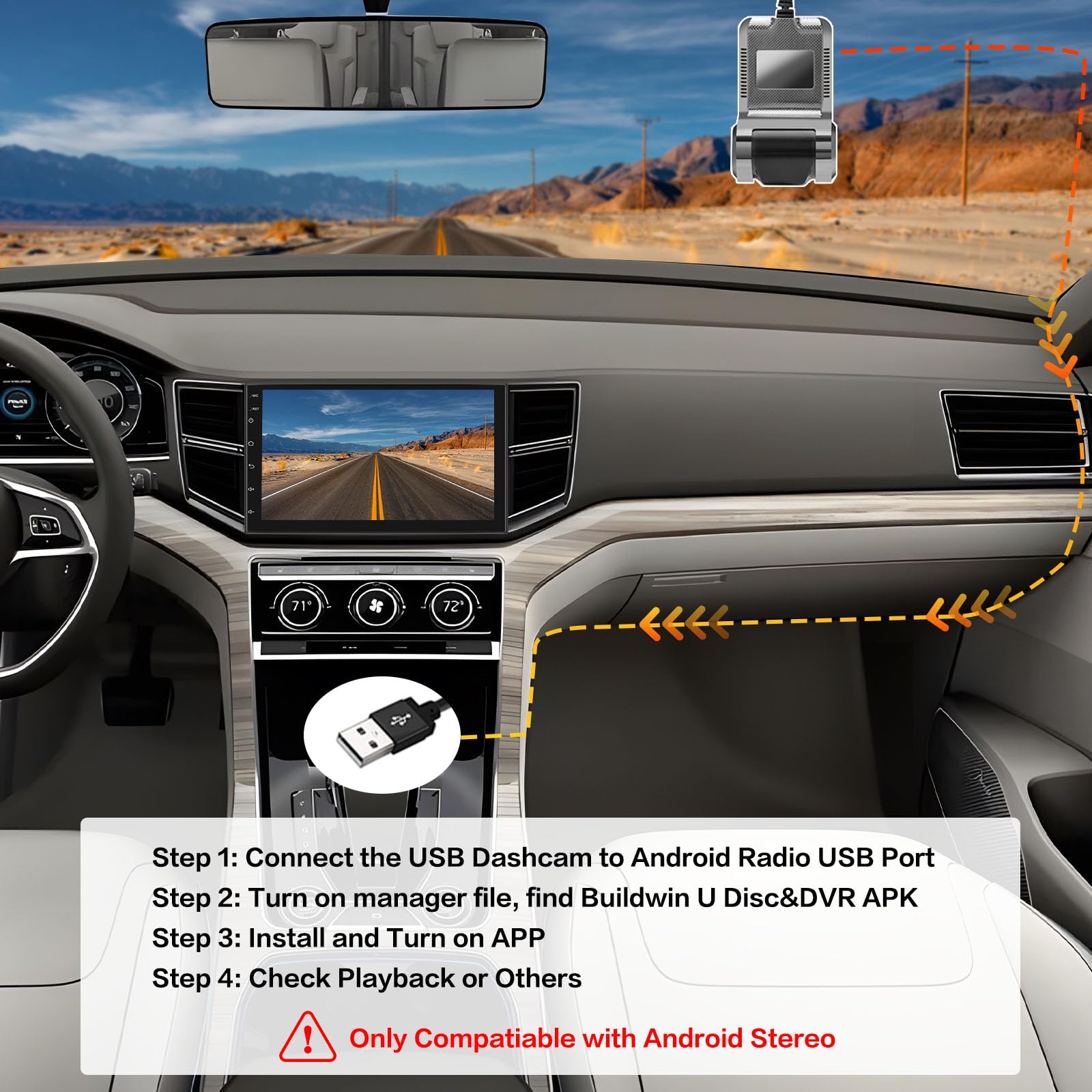 Hikity Usb Dvr On-Dash Camera - Loop Recording Dash Camera For Cars With 32Gb Sd Card 24H Parking Mode Driving Recorder Ldws Fcw