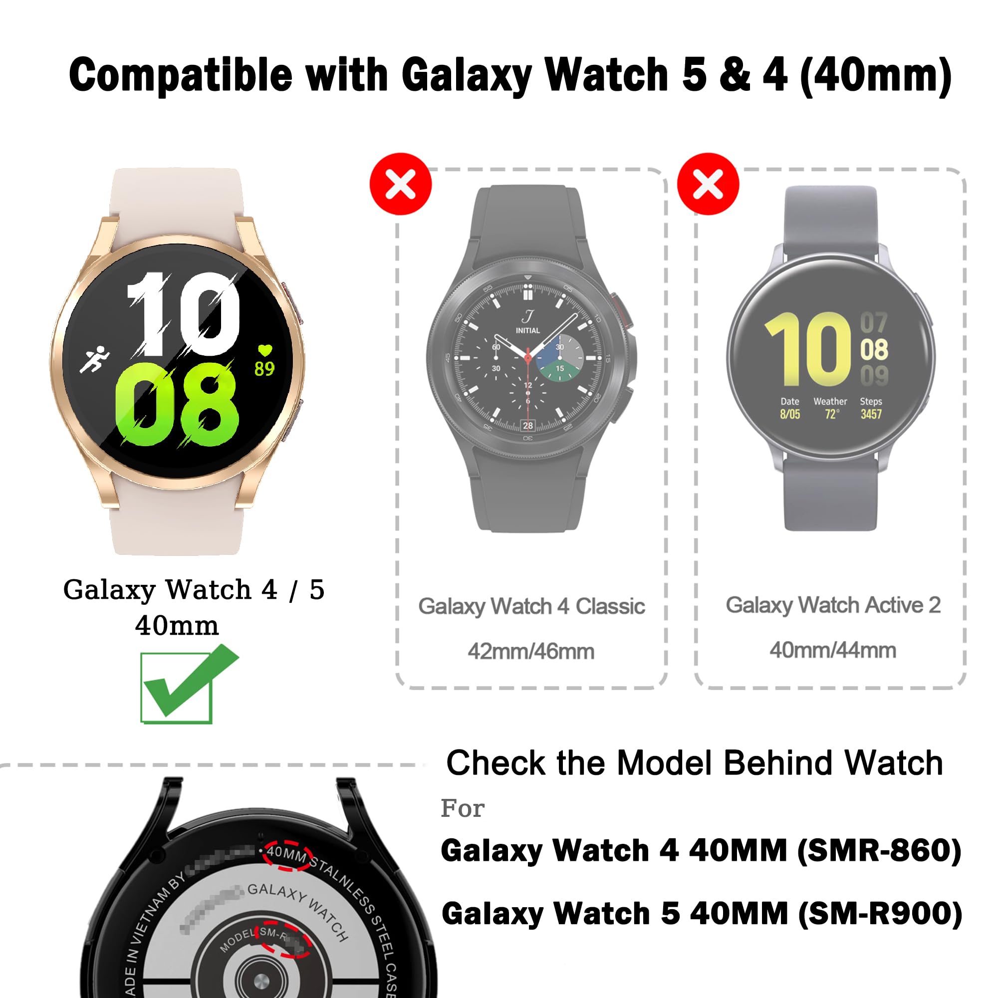 [12 Pack] Yuvike Watch Screen Protector Compatible With Samsung Galaxy Watch 5 40Mm And Galaxy Watch 4 40Mm, Soft Tpu Watch Case