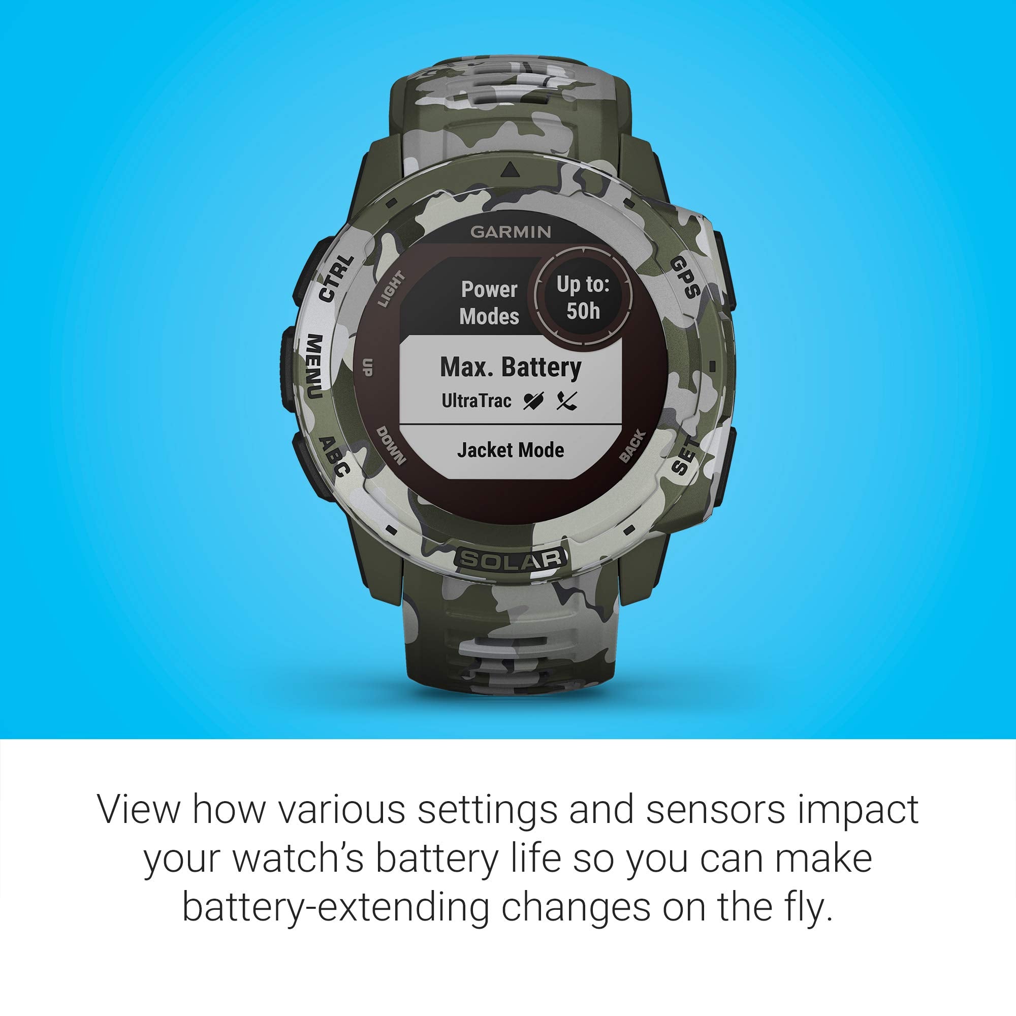 Garmin Instinct Solar, Rugged Outdoor Smartwatch With Solar Charging Capabilities, Built-In Sports Apps And Health Monitoring, L