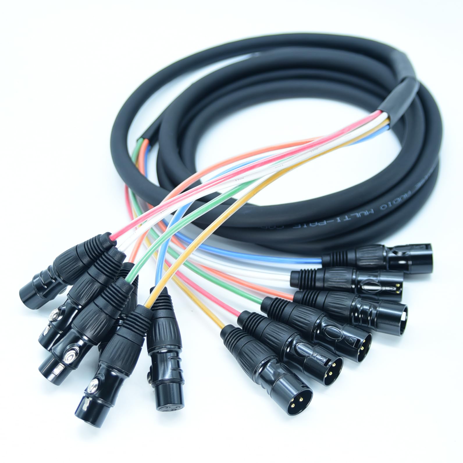 Arklove 10ft Snake Cables Audio Balanced Patch XLR to XLR Cable 6 Channel Connector Digital Splitter Microphones Stage & Studio 