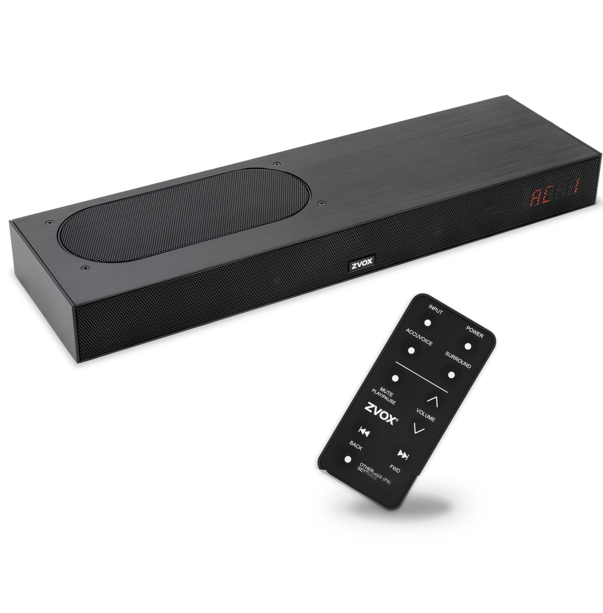 ZVOX AccuVoice AV835 Dialogue Clarifying Soundbar - Patented Hearing Technology with 20 Levels of Voice Boost, Dual Woofers, Low