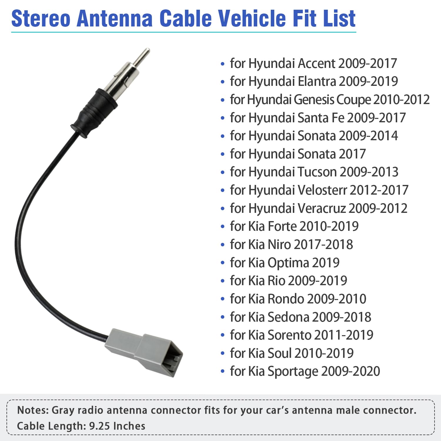Jayubien Antenna Adapter Replacement For Hyundai Radio Antenna Connector Compatible With Accent Elantra Genesis Santa Sonata Tuc