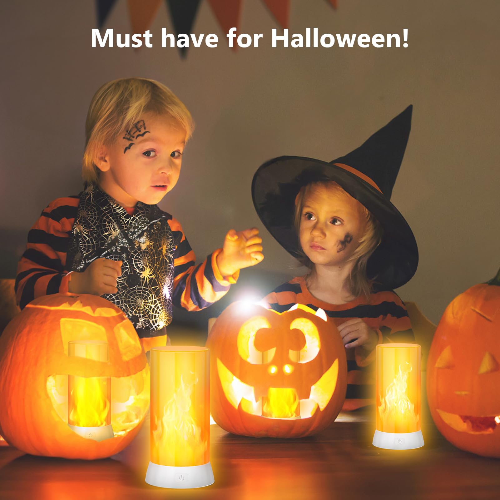 2Pcs Led Flame Effect Light, Usb Rechargeable Flame Lamp With Remote & Timer, Waterproof Dimmable Flameless Candle For Home Part