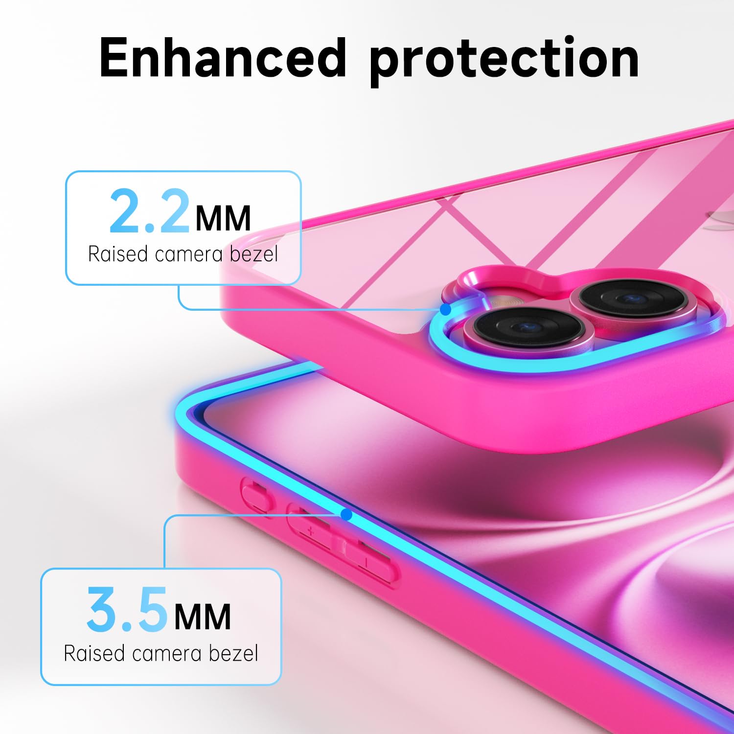 Loeoel For Iphone 16 Plus Case Clear, Transparent Hybrid 16 Plus Case [Hard Plastic & Soft Silicone Bumper] Acrylic Non Yellowin