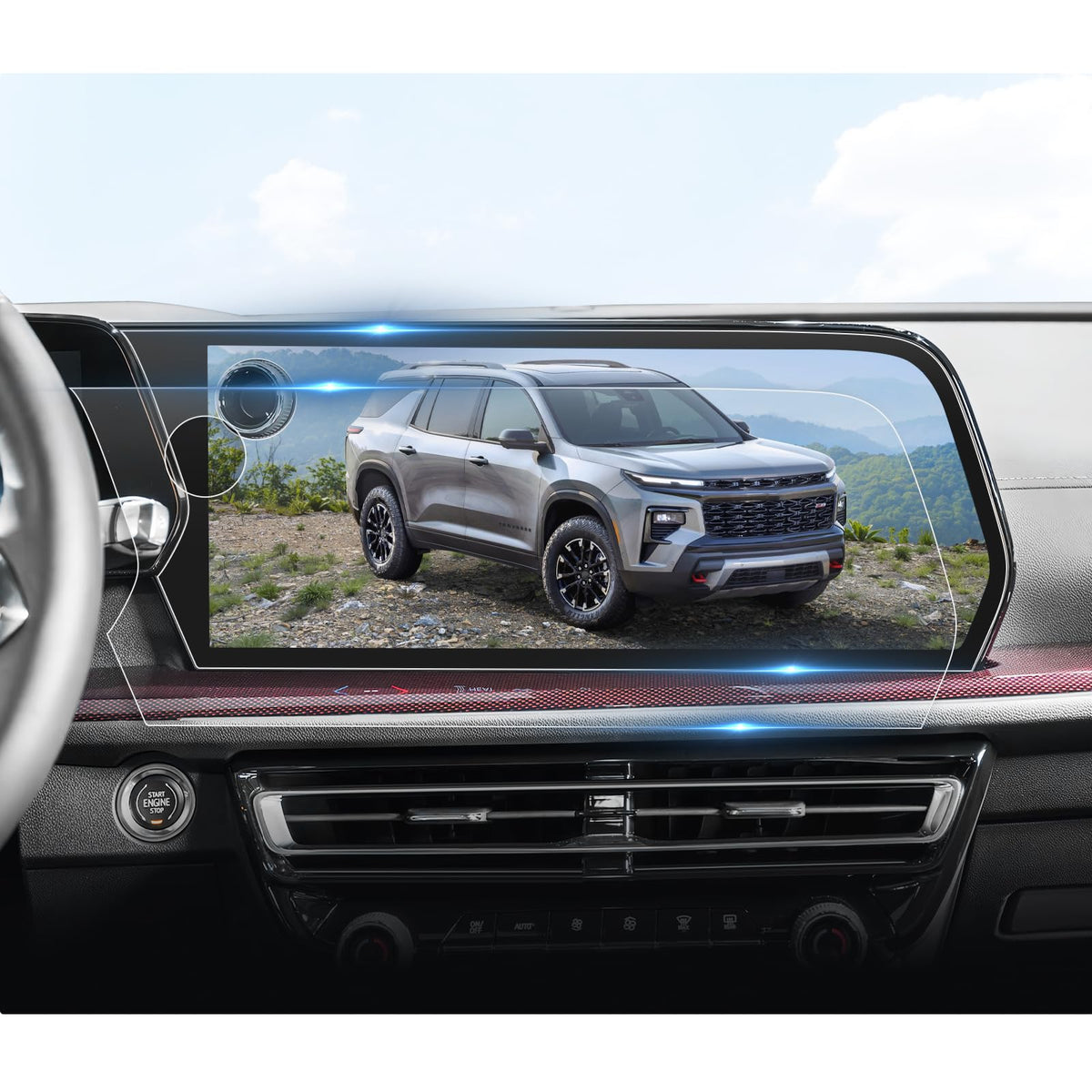 Bibibo 2Pcs 17.7' Car Screen Screen Protector For 2024 Chevrolet Traverse Rs/Z71/Lt/Ls 17.7 Inch Display, 2024 Chevy Traverse Screen Protector 2024 Chevy Traverse Radio Screen Protector 2024 Travers