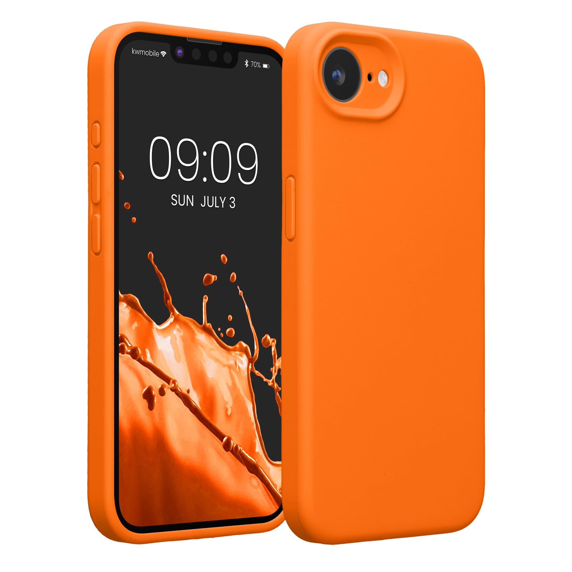 kwmobile Case Compatible with Apple iPhone 17e / iPhone 16e Case - Slim TPU Silicone Phone Cover - Soft Touch Finish - Fruity Or