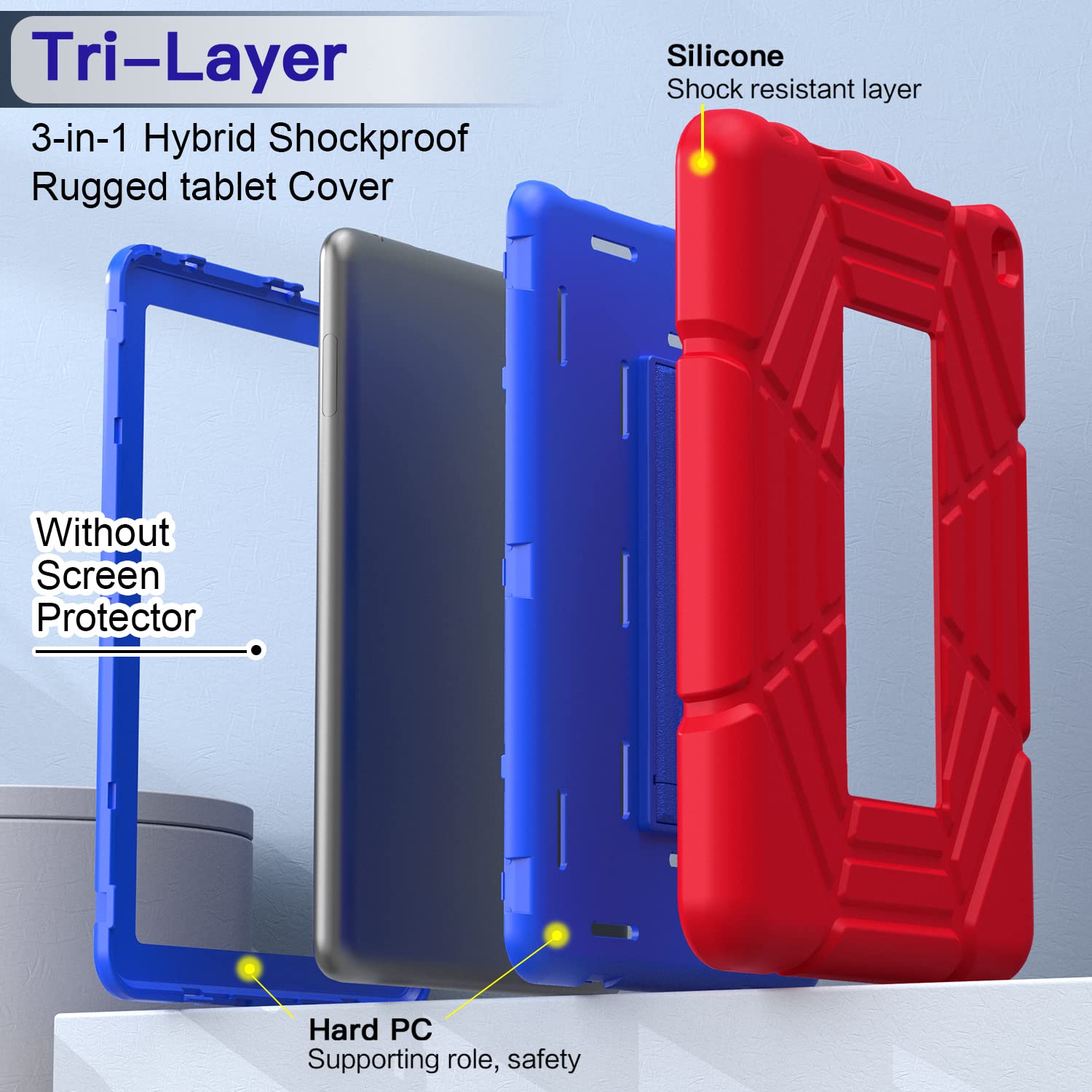 Grifobes Case [Only For 2022/2020 Released 12Th/10Th Generation] Kindle Fire Hd 8/8 Plus, Hd 8 Kids/Kids Pro Tablet, 3 In 1 Heav