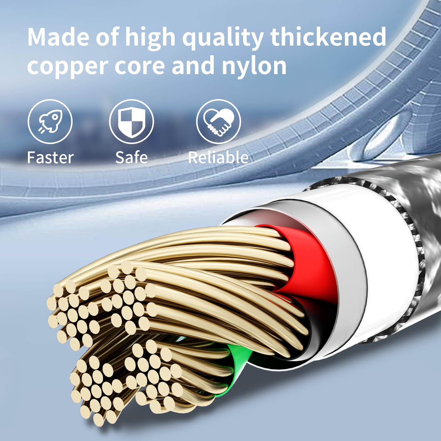 Firsting Multi Charging Cable, (2 Pack 4Ft) Multi Usb Charger Cable 3 In 1 Charging Cable Nylon Braided Universal Usb Charging C