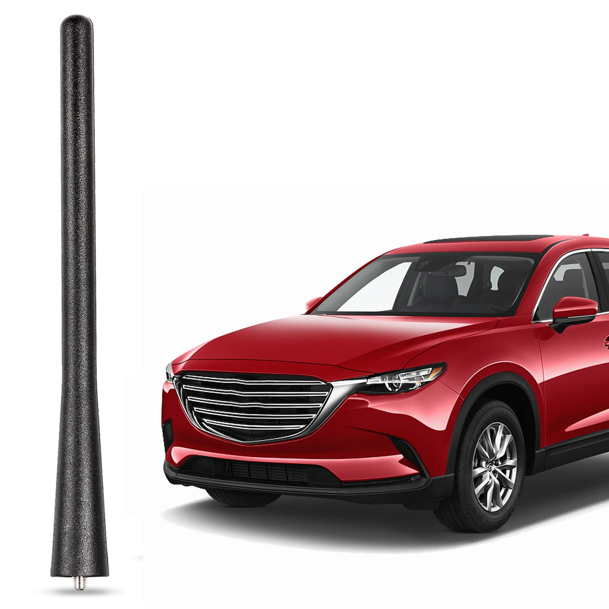 Anina 7 Inch Car Antenna Mast For 2004 2012 Mazda 3 Mazda 5 Mazda 6 Cx 7 Am/Fm Radio Rubber Antenna Car Wash Proof (Black)