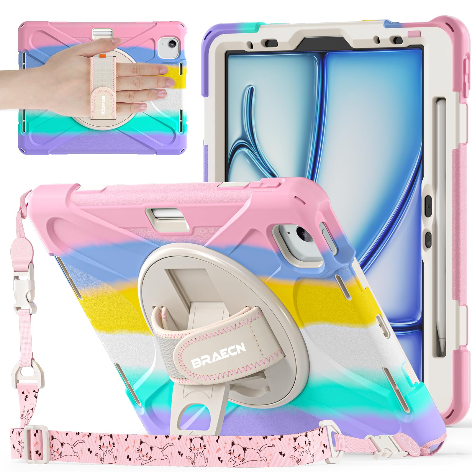 Braecnstock Kids Case For Apple Ipad Air 11 Inch 2024 6Th Gen Ipad Pro 11 4Th 3Rd 2Nd 1St Gen Ipad Air 5Th 4Th Gen 10.9'' Shockp