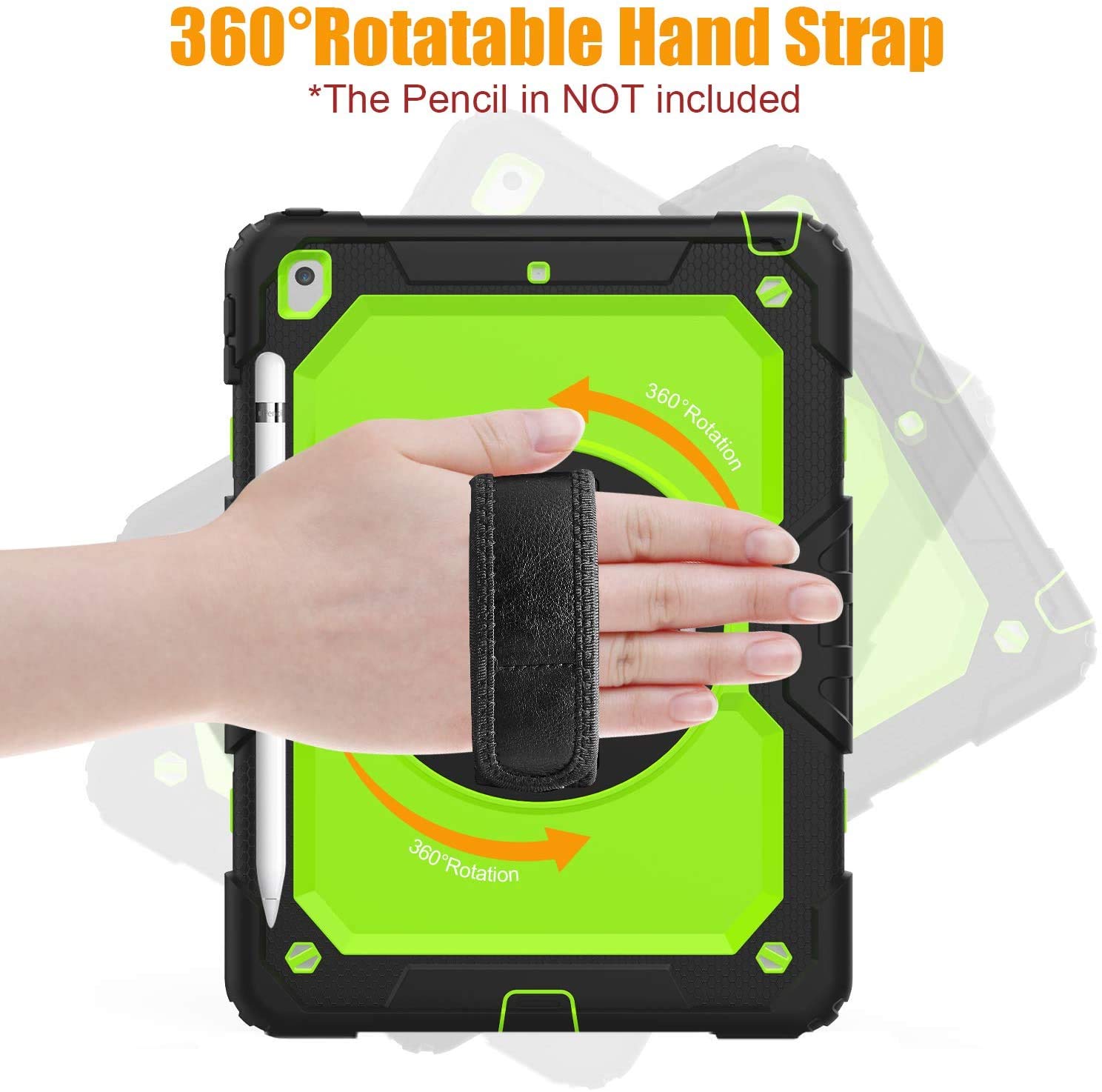 Blosomeet Case For Ipad 9Th/8Th/7Th Generation 2021/2020/2019 10.2 Inch With Tempered Glass Screen Protector & Pencil Holder,Pro