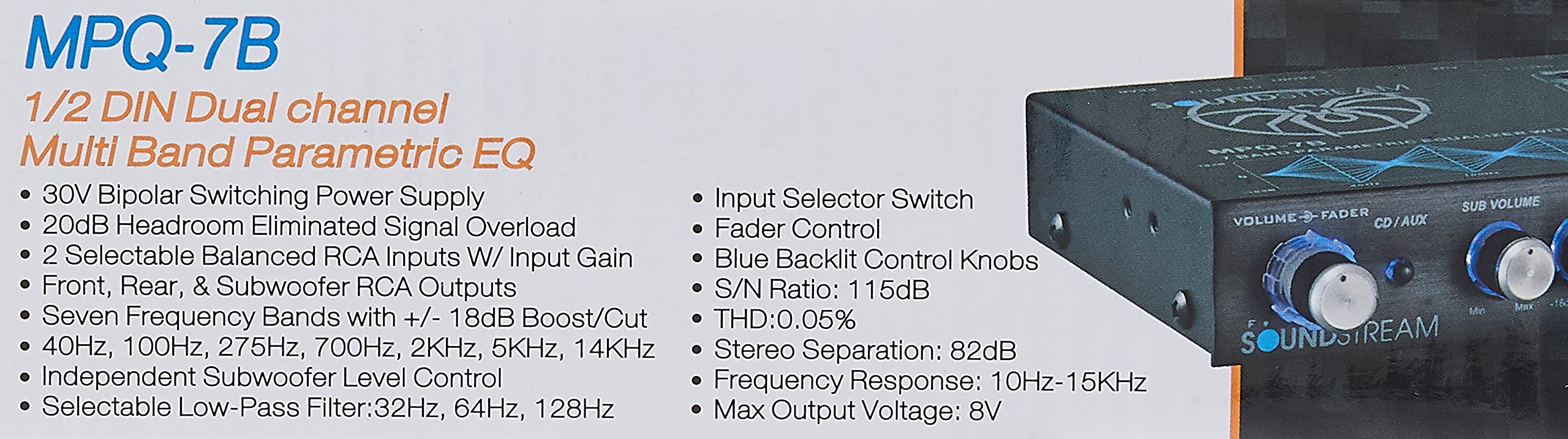 Soundstream Mpq 7B 7 Band 1/2 Din Equalizer