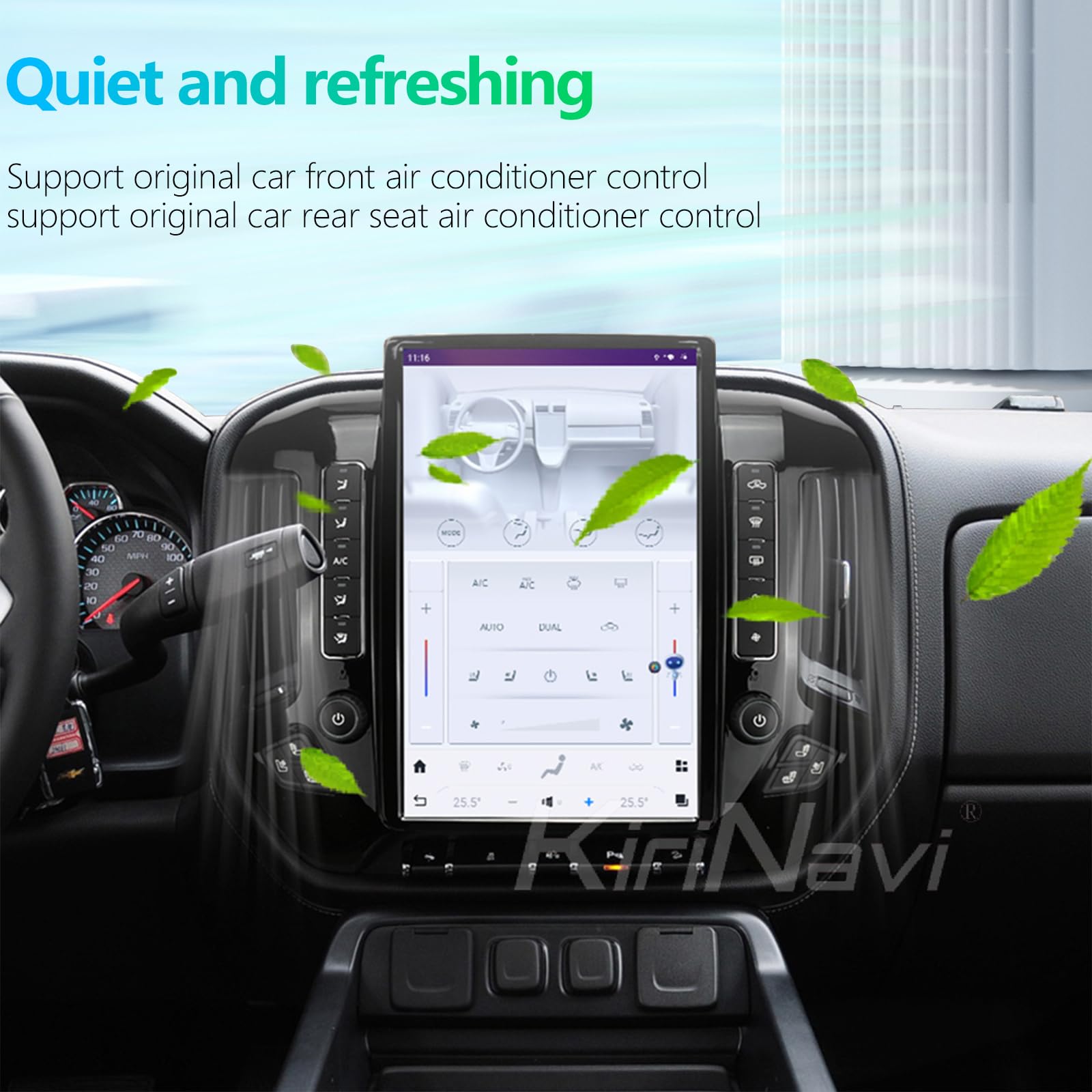 Qualcomm Android Car Radio For Chevrolet Silverado Gmc Sierra 2014 2019 Stereo Replacement Head Unit 14.4 Inch 2K Ips Touch Scre