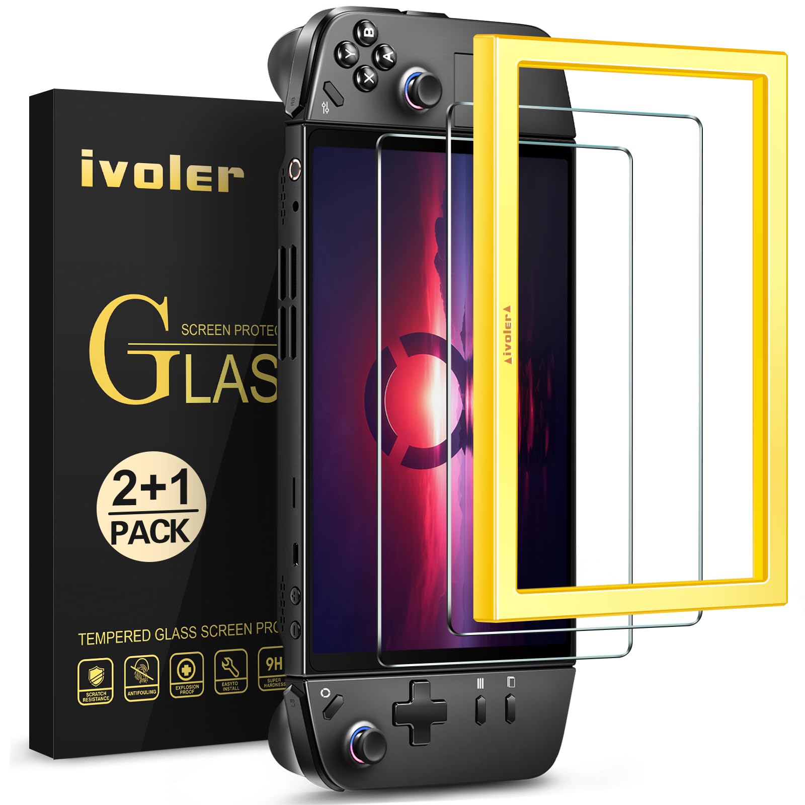 ivoler 2-Pack Updated Version Screen Protector Tempered Glass for Lenovo Legion Go Gaming Handheld 8.8 inch 2023 with [Alignment
