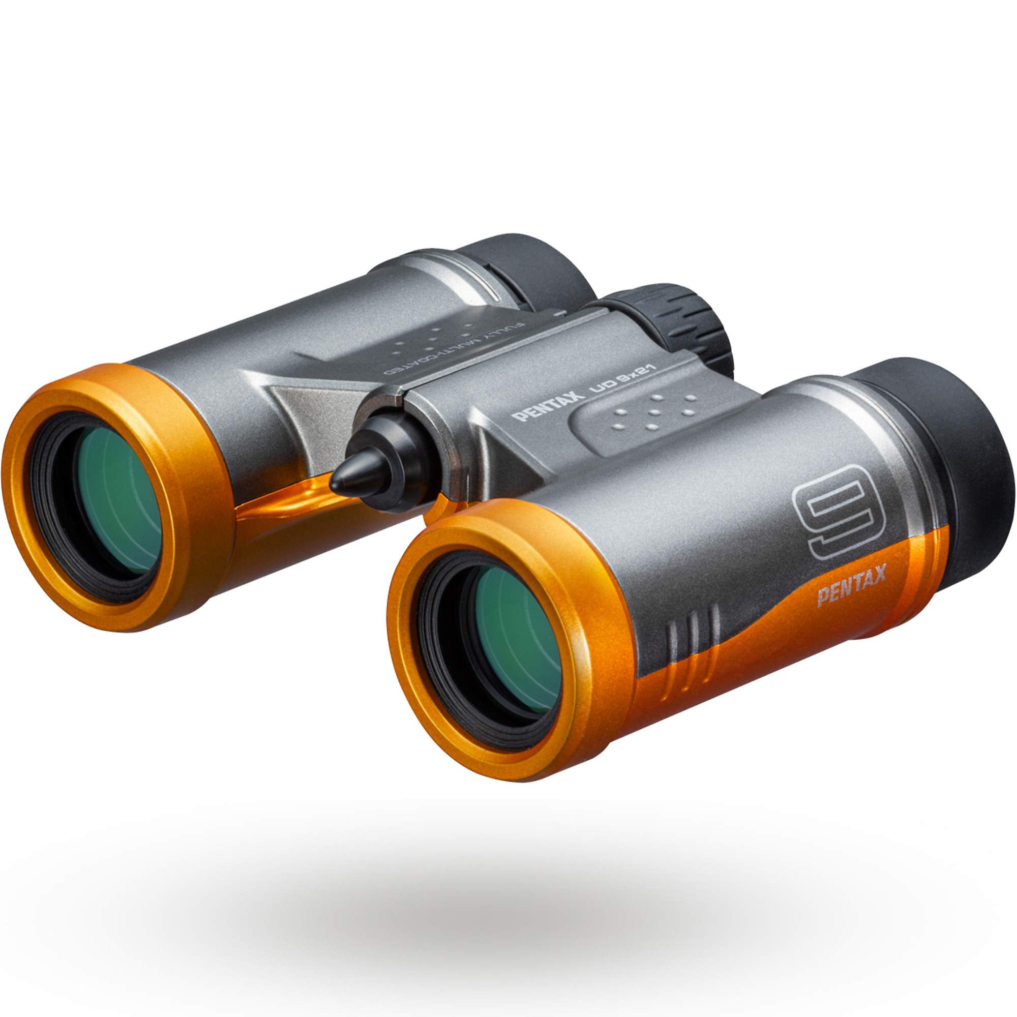 Pentax Binoculars Ud 9X21   Gray And Orange. A Bright And Clear Field Of View, Lightweight Body With Roof Prism, Fully Multi Coa