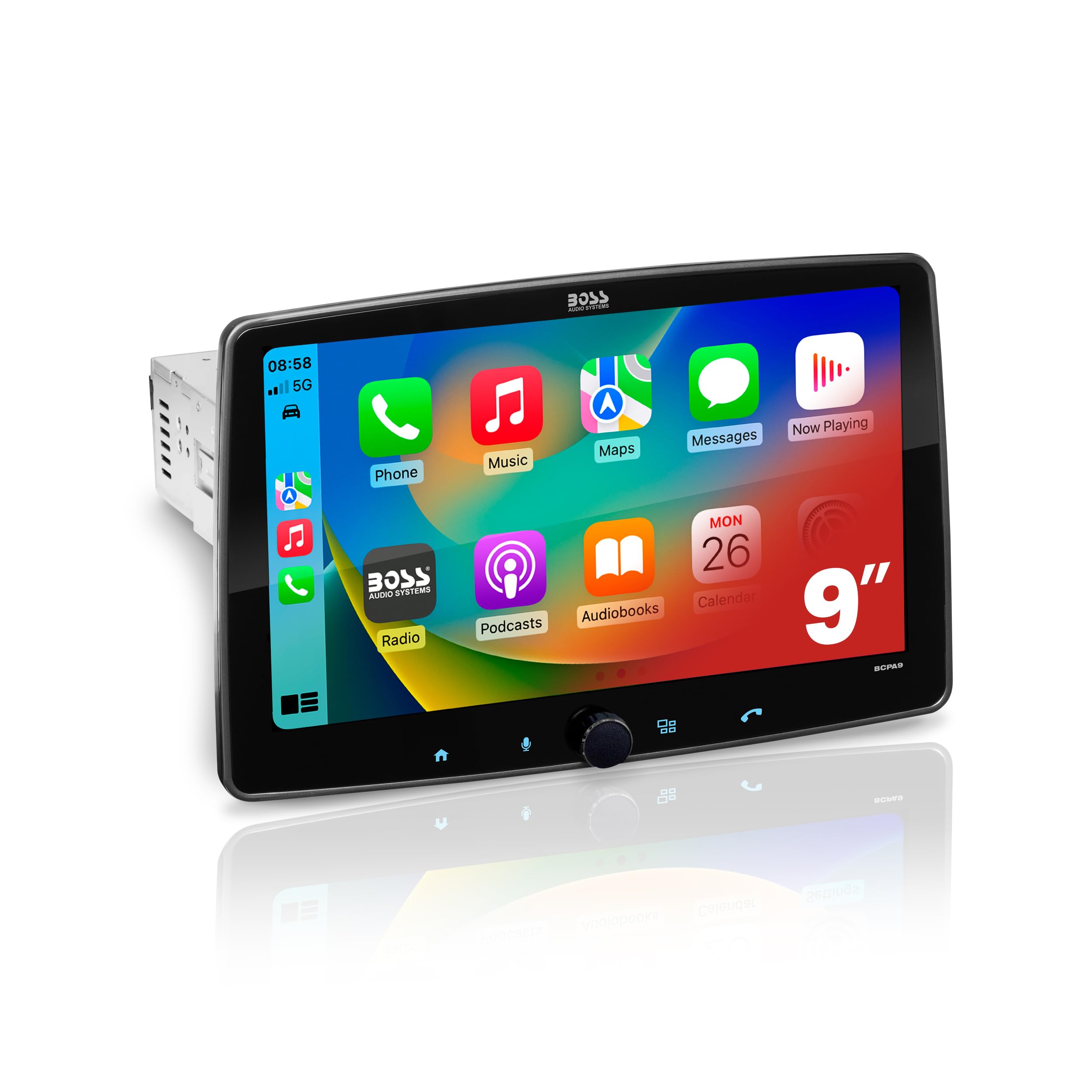 Boss Audio Systems Bcpa9 Car Stereo   Apple Carplay, Android Auto, Single Din, 9 Inch Touchscreen, Bluetooth, No Cd Dvd Player,