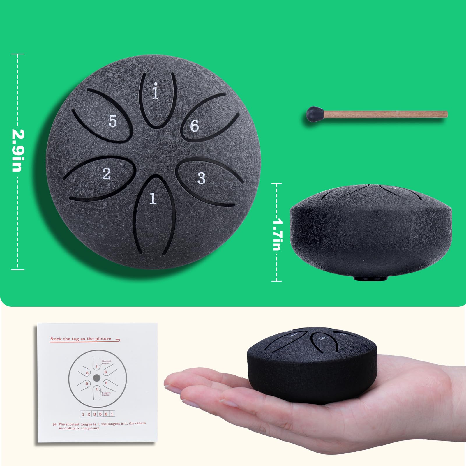 Baborui Rain Drum For Outside Garden   Upgraded Non Waterlogging Rain Drum For Outside When It Rains, 3 Inches 6 Notes Steel Ton