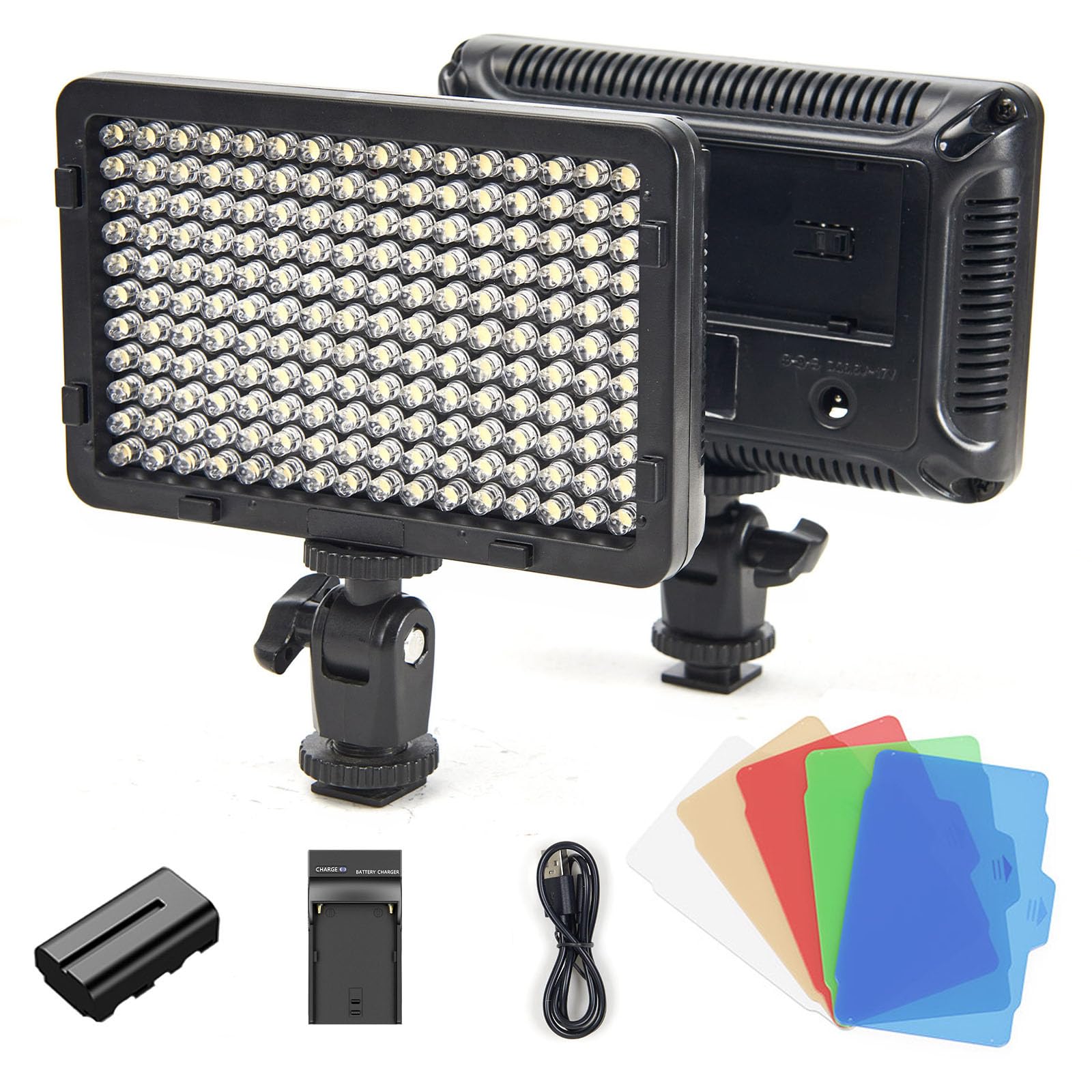 Tolifo Pt 176S On Camera Video Light, Dimmable 11W Led Light Panel With 2200Mah Rechargable Battery And Charger, Portable Photo