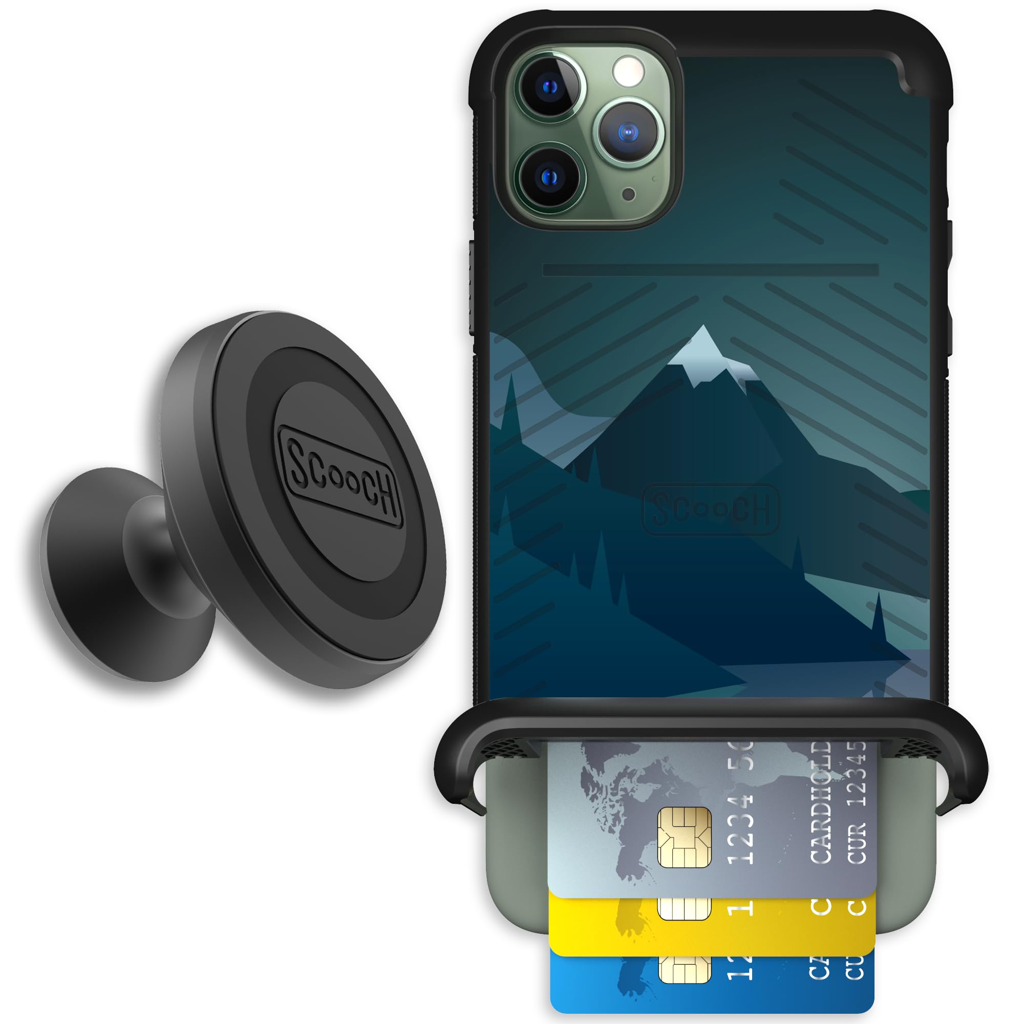 Scooch for iPhone 11 Pro Max Case with Card Holder, Wingmate Wallet Case with Hidden Card Slot and RFID Protection, Starter Bund