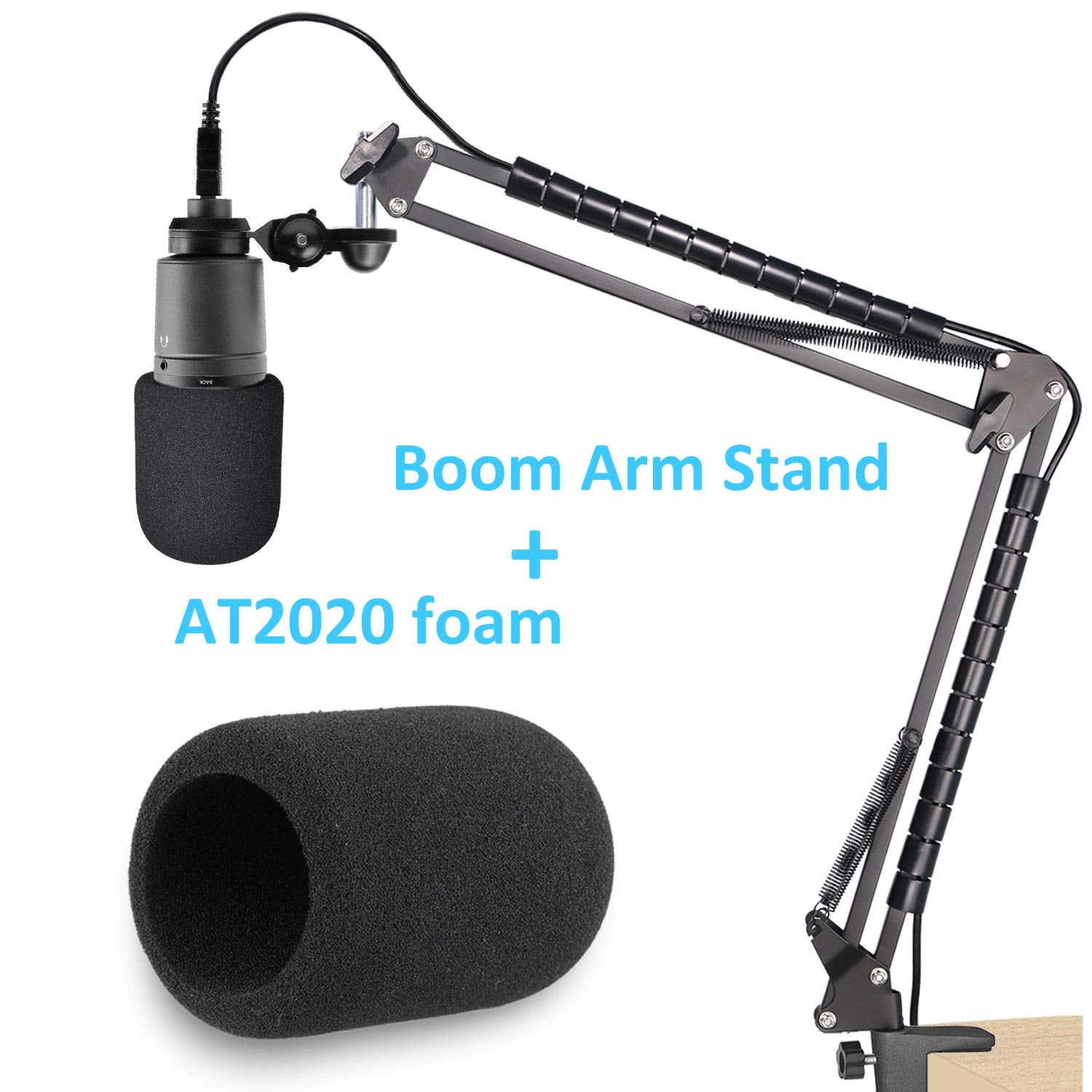 AT2020 Microphone Stand with Pop Filter Compatible with Audio Technica AT2020 AT2020USB+ AT2035 by YOUSHARES