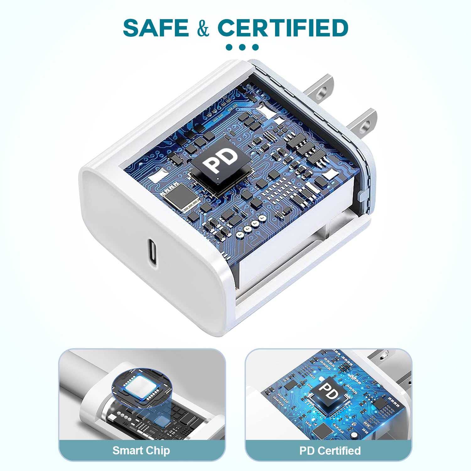 Fast Charger Iphone,Iphone Charger Fast Charging 2Pack Usb C Wall Charger Block Fast Iphone Charger 6Ft Type C Usb C To Lightnin