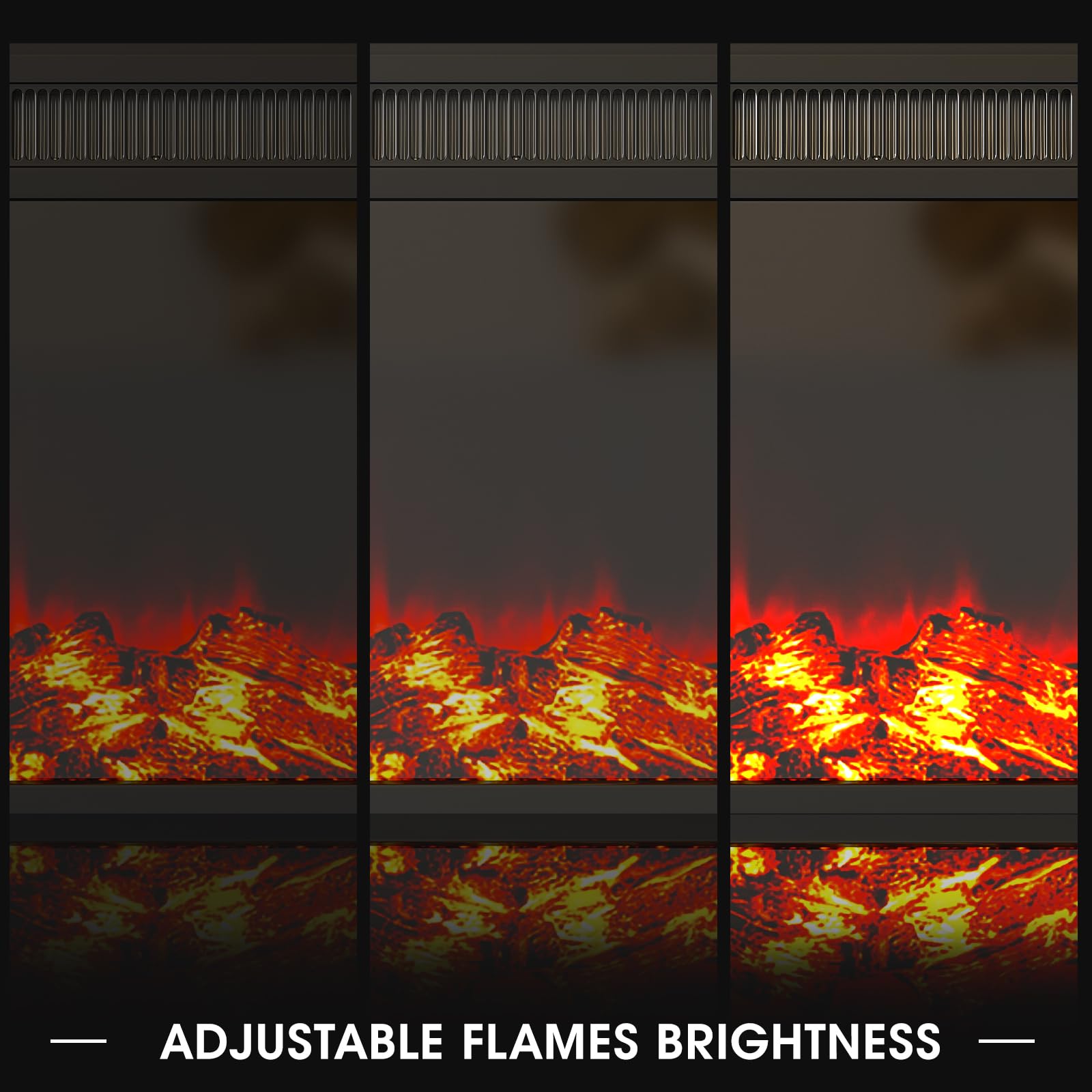 23'' Electric Fireplace Insert, Recessed Fireplace Heater With Low Noise, Remote Control With Timer, Touch Screen, Adjustable Fl