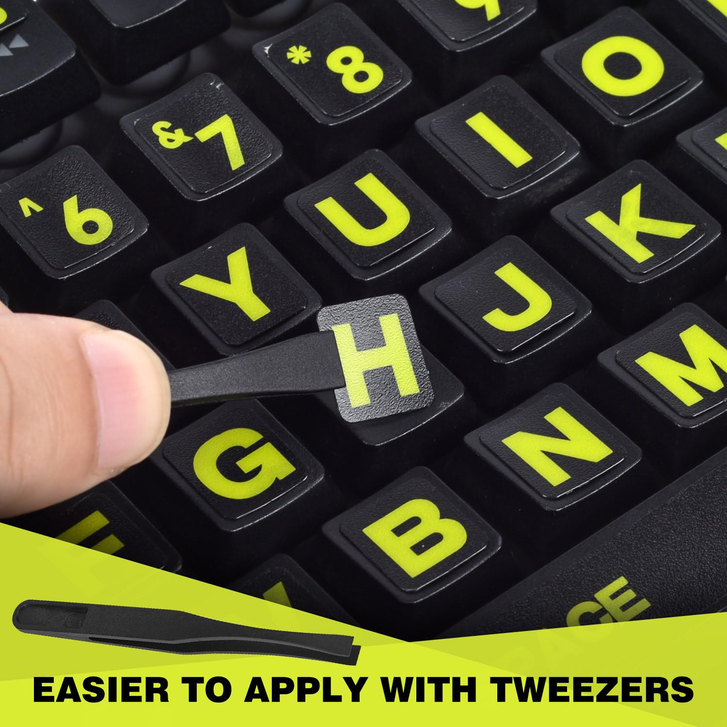 2Pcs Full Set English Keyboard Stickers Large Letters   Keyboard Letter Replacement Stickers For Laptop Pc Computer, Matte Engli