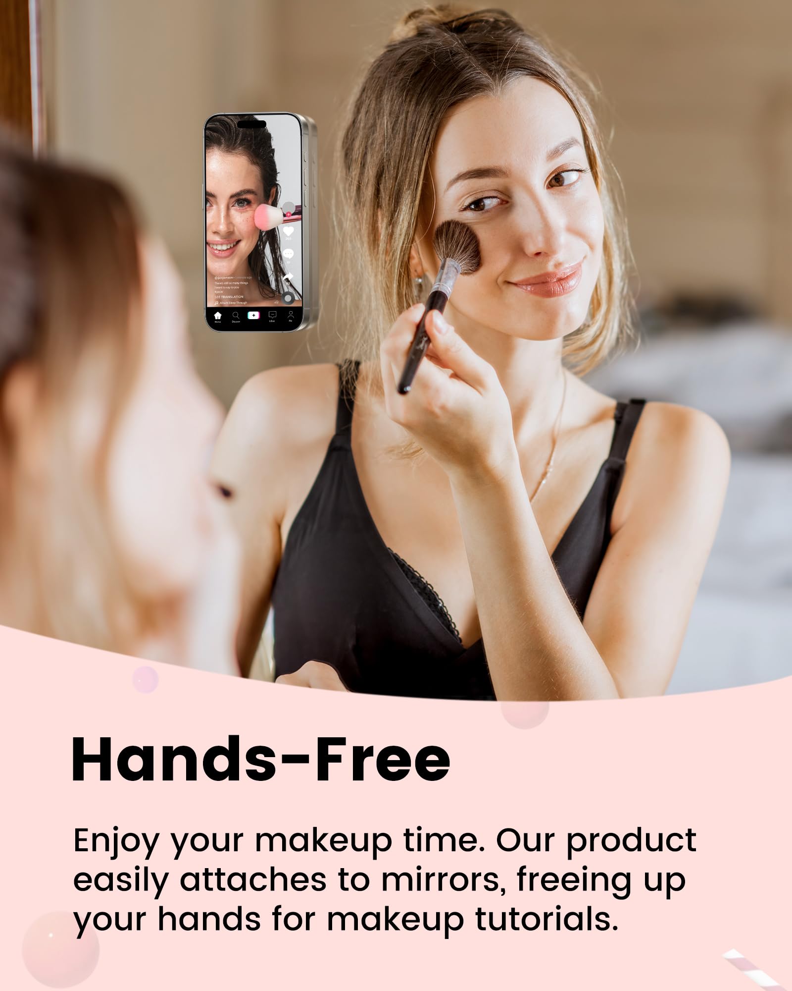 Amband Magnetic Suction Phone Mount For Magsafe Case, Silicone Sticky Grip Secure Holder For Iphone, Hands-Free Taking Photo/Rec