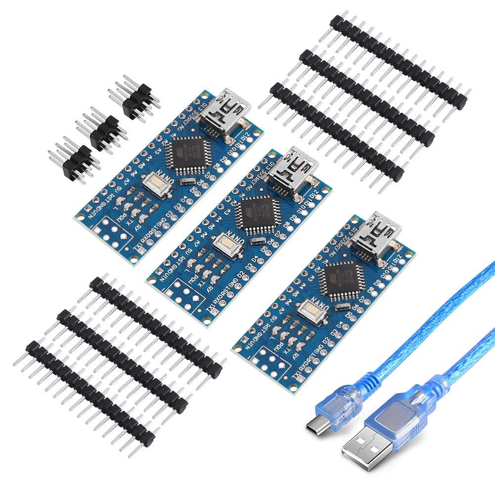 Aitrip For Arduino Nano V3.0, Nano Board Ch340/Atmega328P With Usb Cable, Compatible With Arduino Nano V3.0 (Nano X 3 With1 Cabl