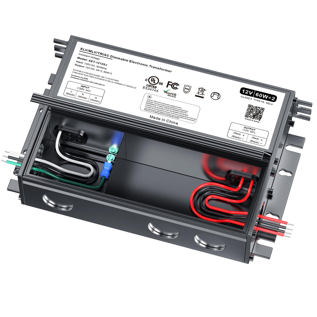 12V Dimmable Led Driver, 120W Triac Elv/Mlv Led Transformer Compatible With Lutron&Leviton Switches, Dimmable Led Power Supply 1