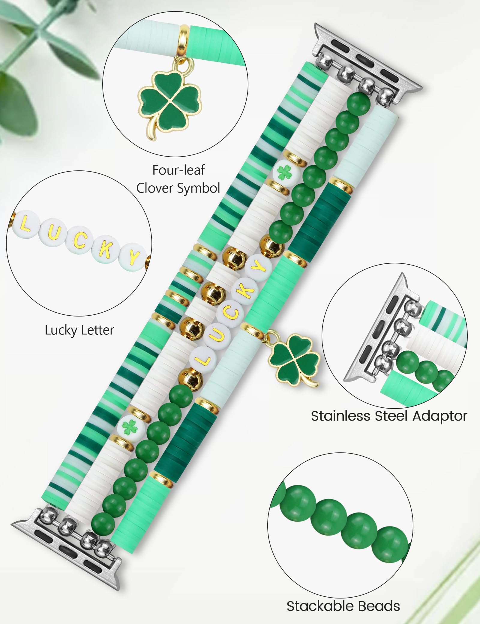 Jr.Dm Beaded Bracelet Compatible With Apple Watch 38Mm 40Mm 41Mm 42Mm For Women, Stretchy Handmade Watch Strap Replacement With