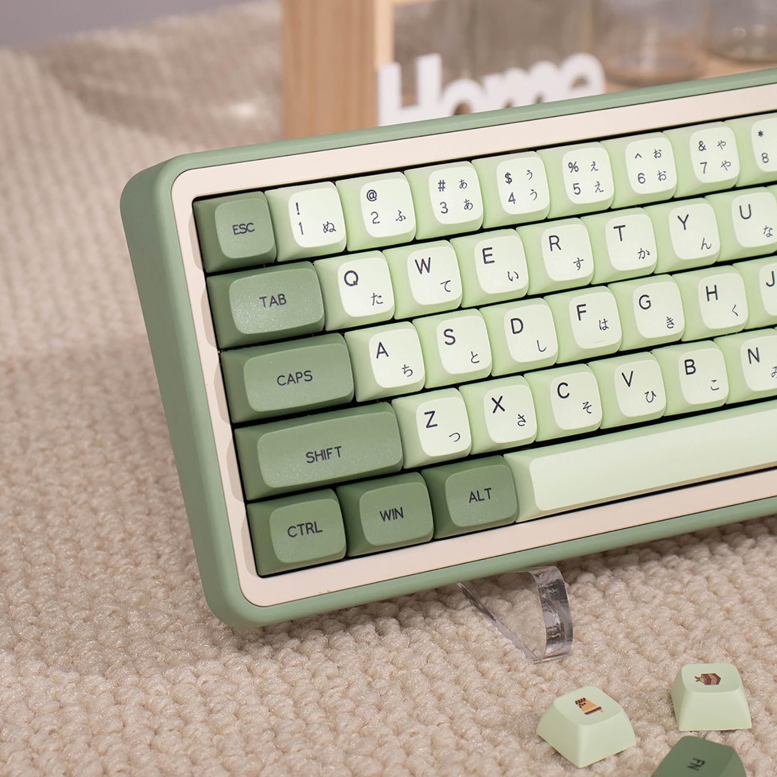 Sumgsn Pbt Dye Sub Matcha Keycaps Xda Profile 124 Keys Fit For 60% 65% 95% Cherry Mx Switches Mechanical Keyboard