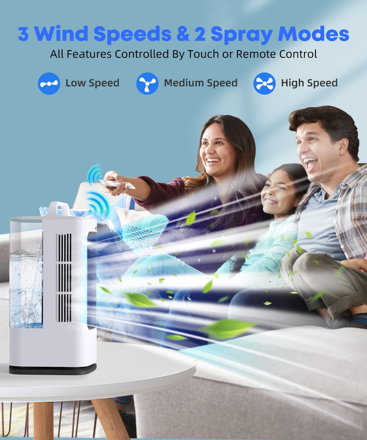 Xamatts Portable Air Conditioners, 1700Ml Evaporative Air Cooler With Remote, 120 Oscillating Mini Air Conditioner Portable With