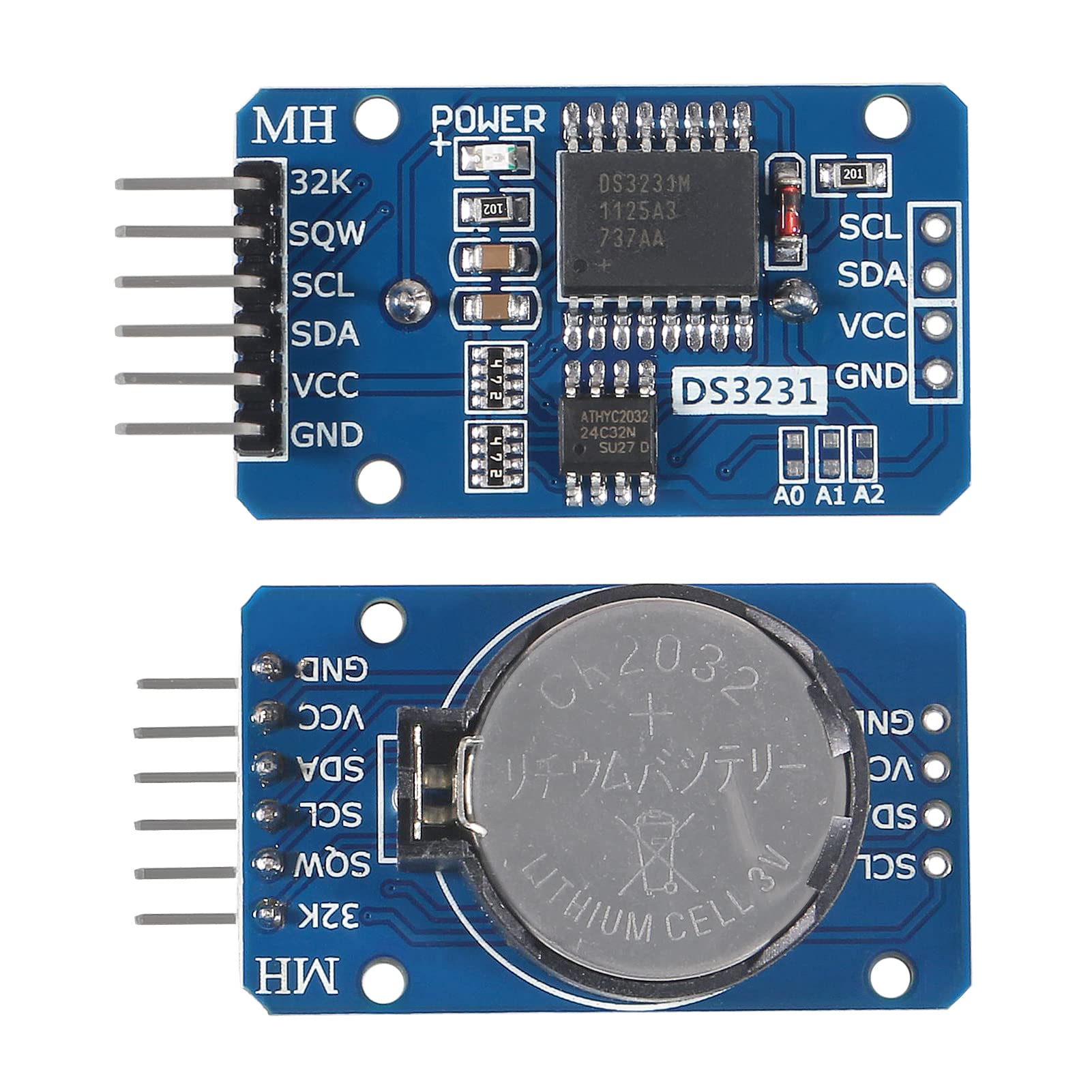 2Pcs Ds3231 At24C32 Iic Rtc Module Clock Timer Memory Module Beats Replace Ds1307 I2C Rtc Board With Male To Female Jumper Wire
