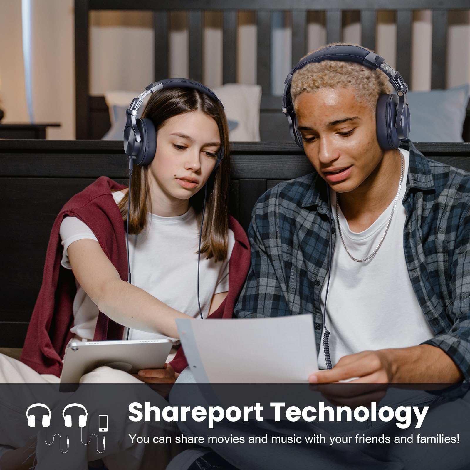 Oneodio A71 Hi Res Studio Recording Headphones   Wired Over Ear Headphones With Shareport, Monitoring & Mixing Foldable Headphon