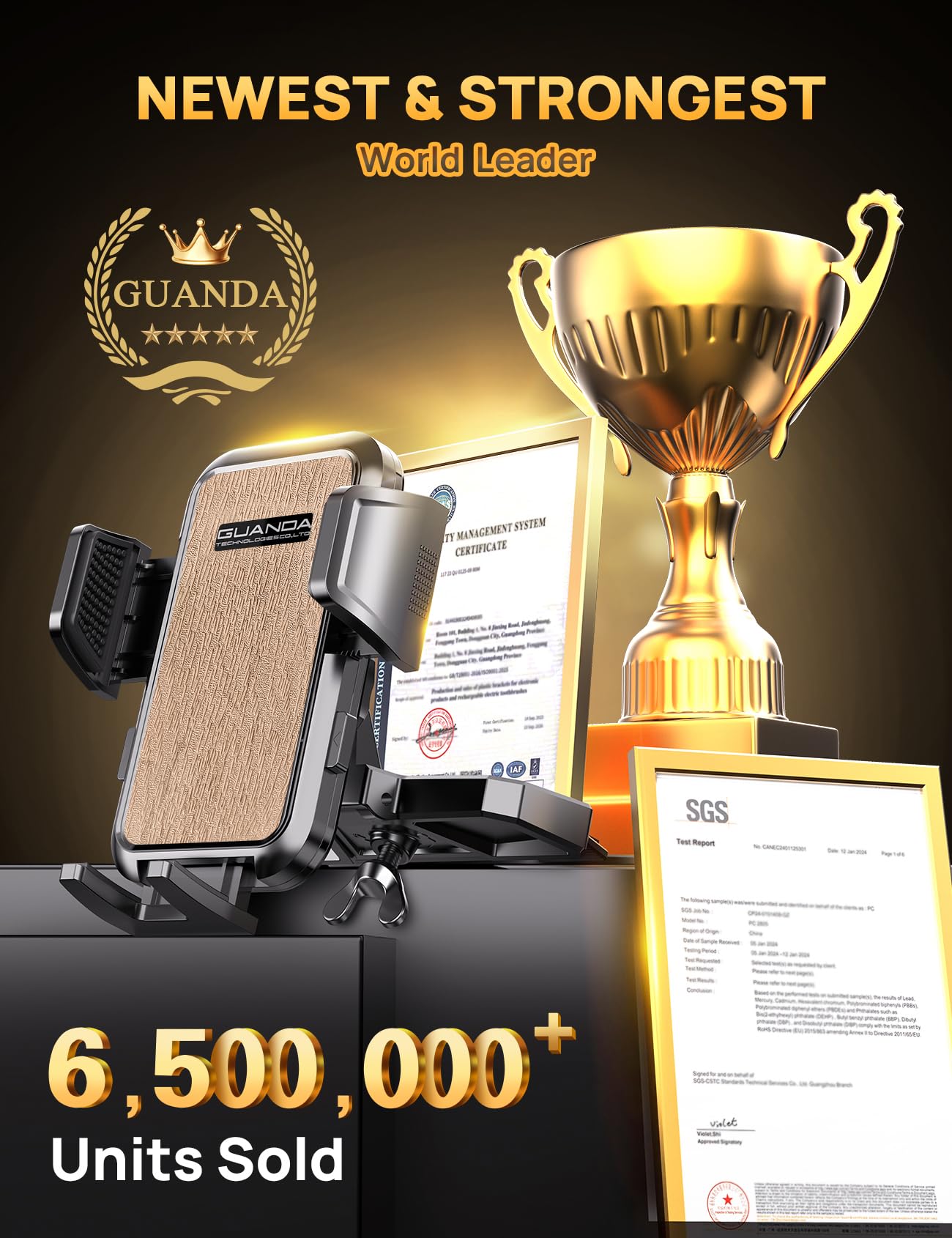 Guanda Technologies Co., Ltd. Cd Phone Mount, Car Phone Holder & Air Vent Clip, 360 Adjustable Universal Phone Mount For Car Cd