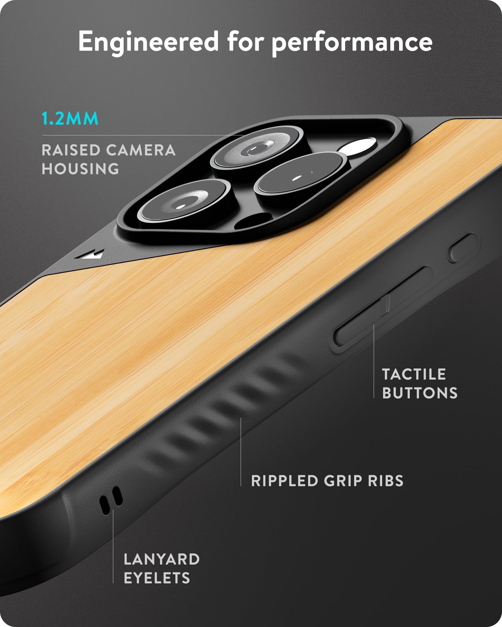 Mous For Iphone 16 Pro Max Case Magsafe Compatible   Limitless 6.0   Bamboo   Protective Shockproof Phone Cover