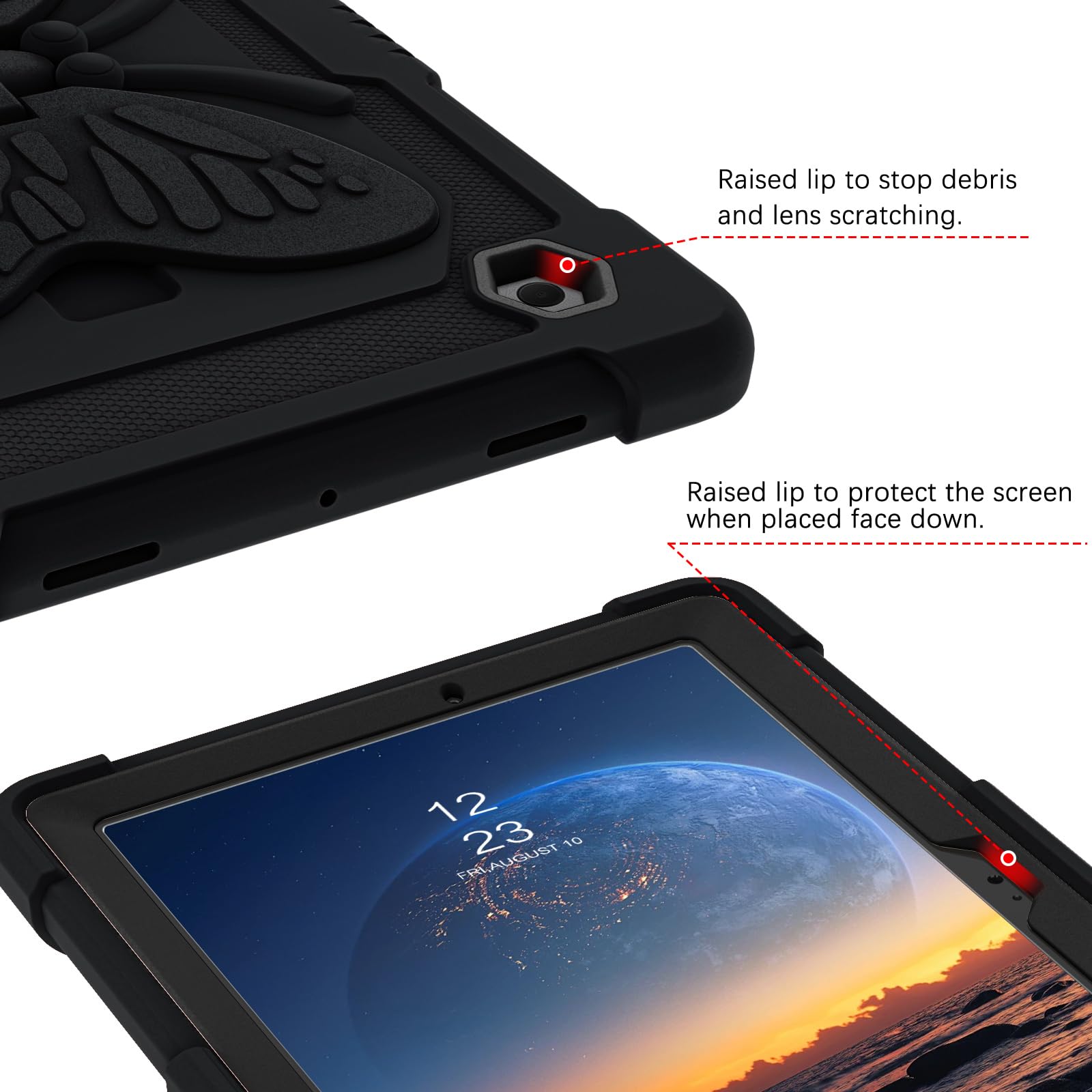 Yinlai For Samsung Galaxy Tab A8 Case, Galaxy Tab A8 10.5 Case Kids Girls Women Children Butterfly Kickstand Shockproof Protecti