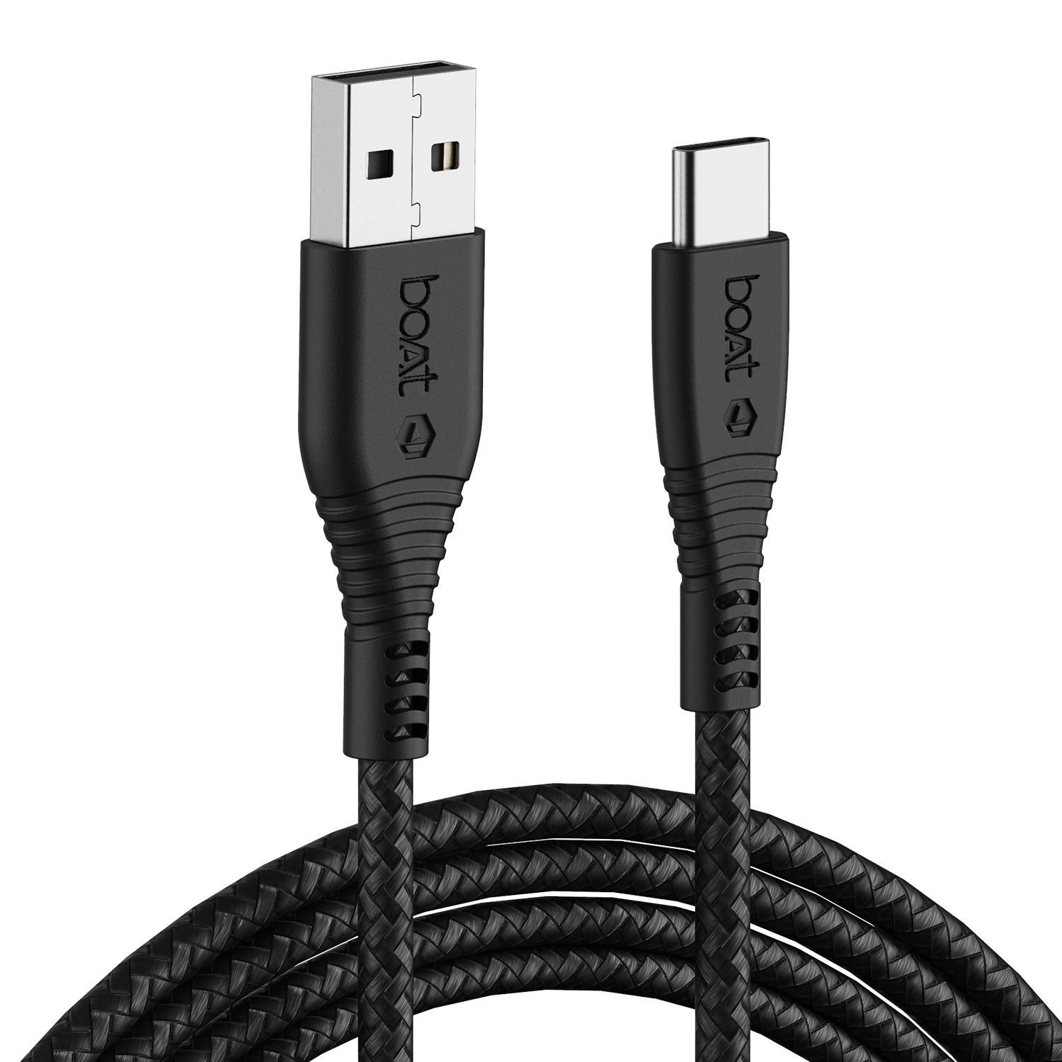 boAt Type C A325/A320 Tanglefree, Sturdy Type C Cable with 3A Rapid Charging & 480 Mbps Data Transmission Speed, Compatible wit