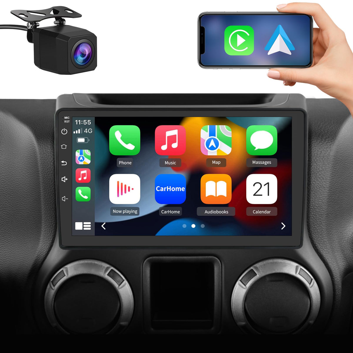 Android 13 [2Gb+64Gb] Car Radio Stereo Compatible For Jeep Wrangler Jk Gand Cherokee Dodge Ram 1500 With Wireless Carplay Androi